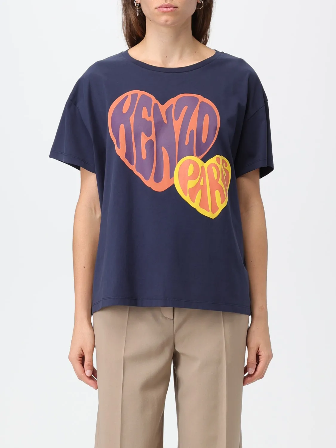 T-shirt Kenzo in cotone con stampa Heart Kenzo