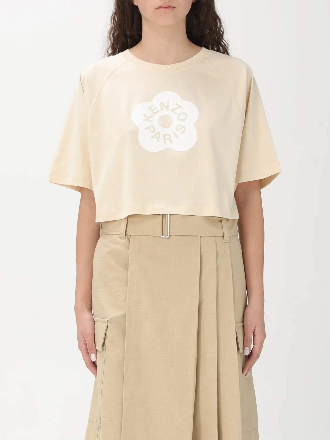 T-shirt cropped Kenzo in cotone con stampa logo