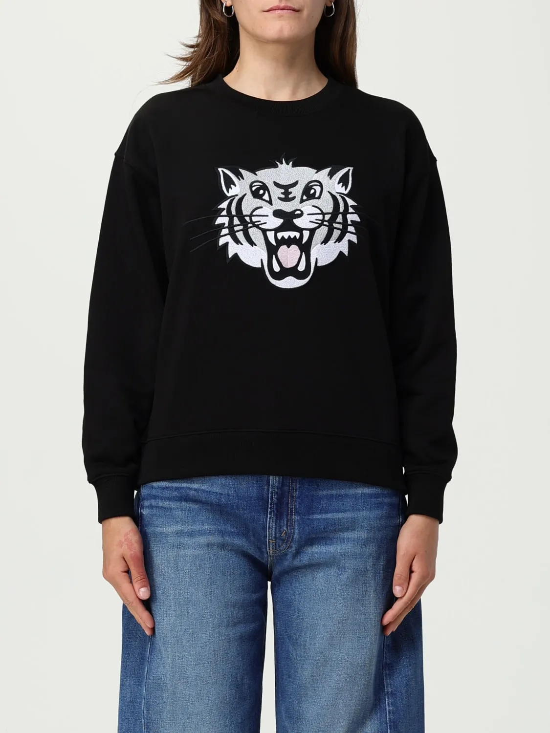 Felpa a girocollo con stampa Tiger Kenzo