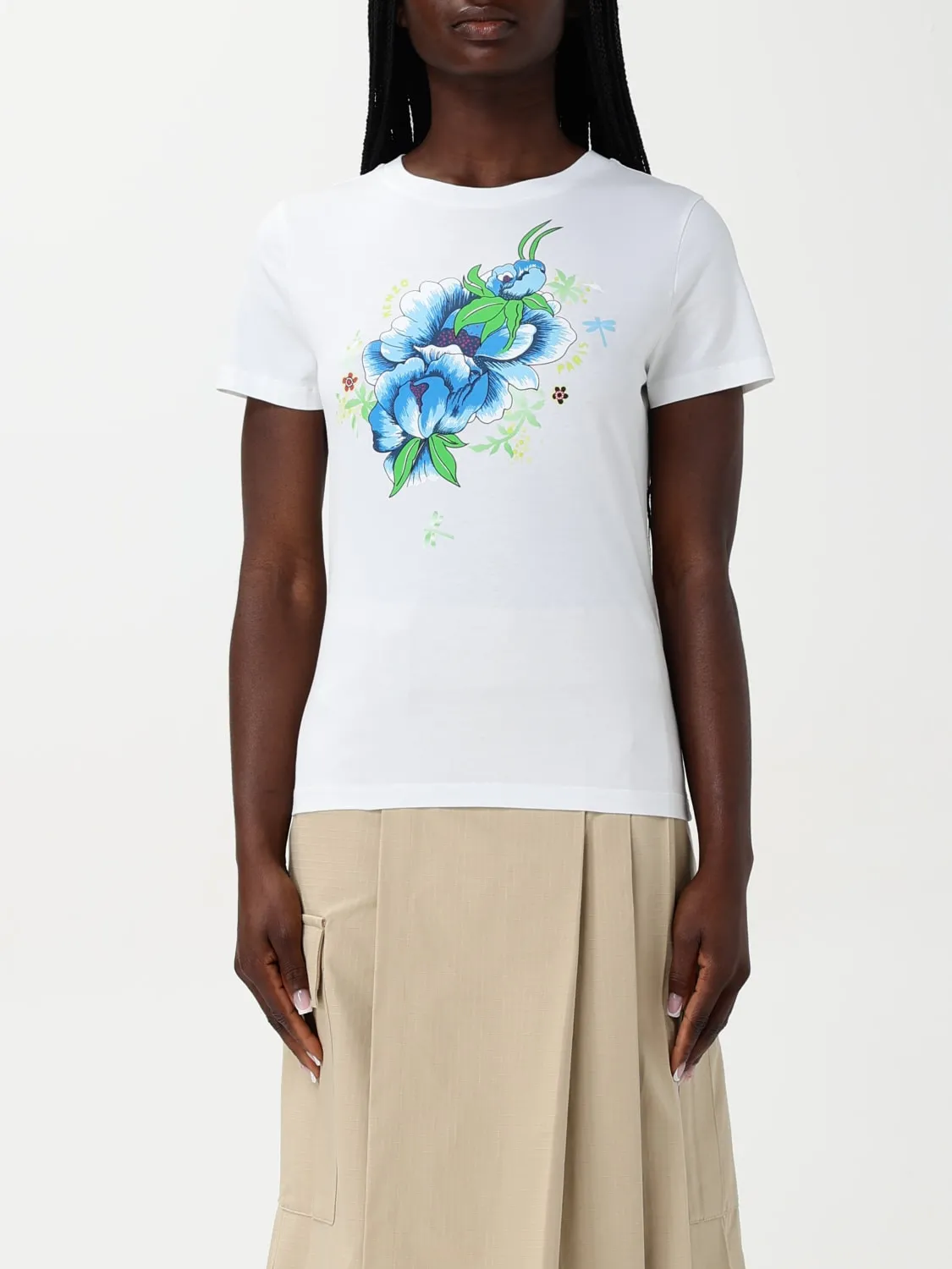 T-shirt Kenzo in cotone con stampa floreale