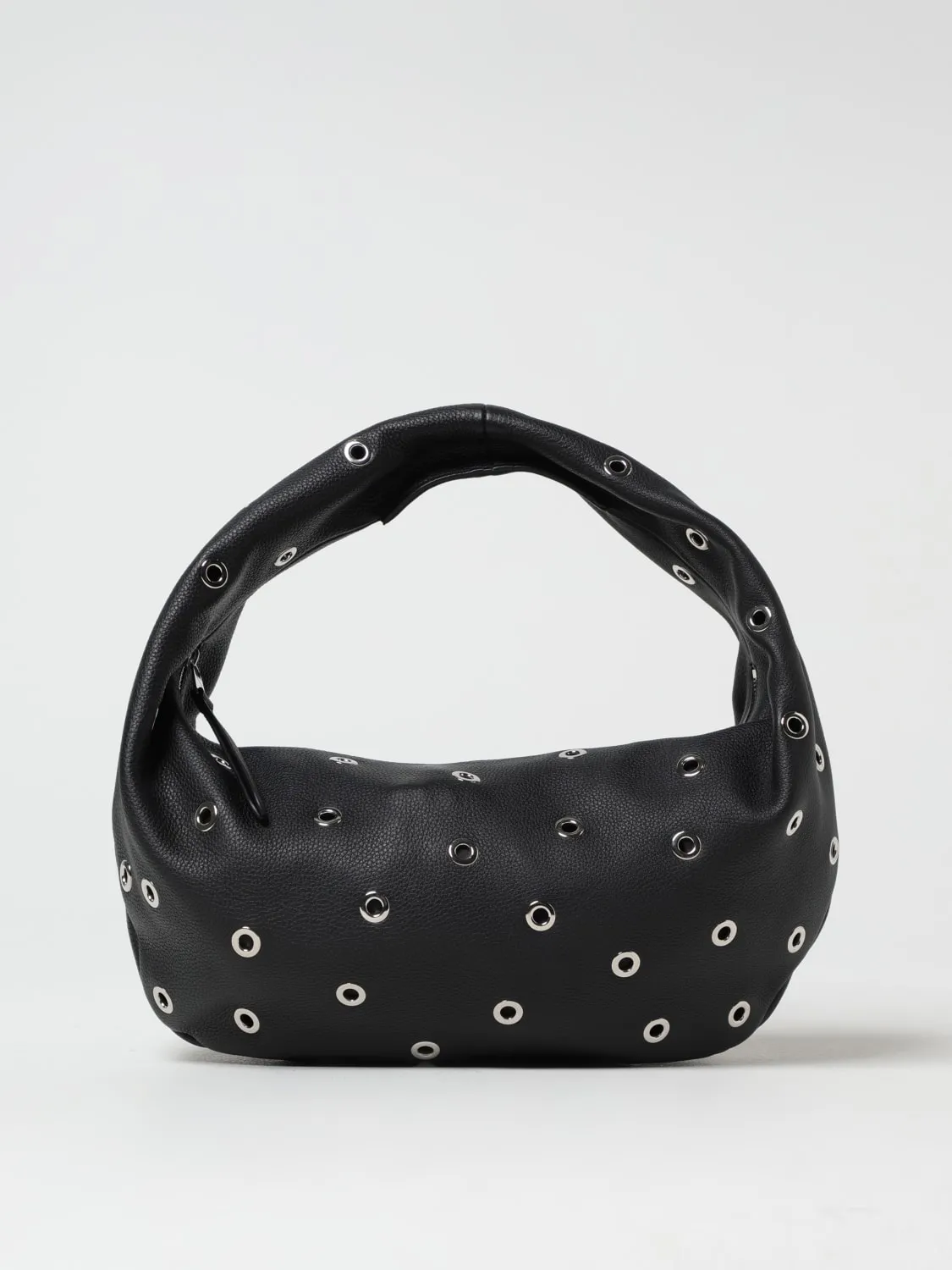 Borsa Olivia Khaite in pelle a grana con occhielli metallici