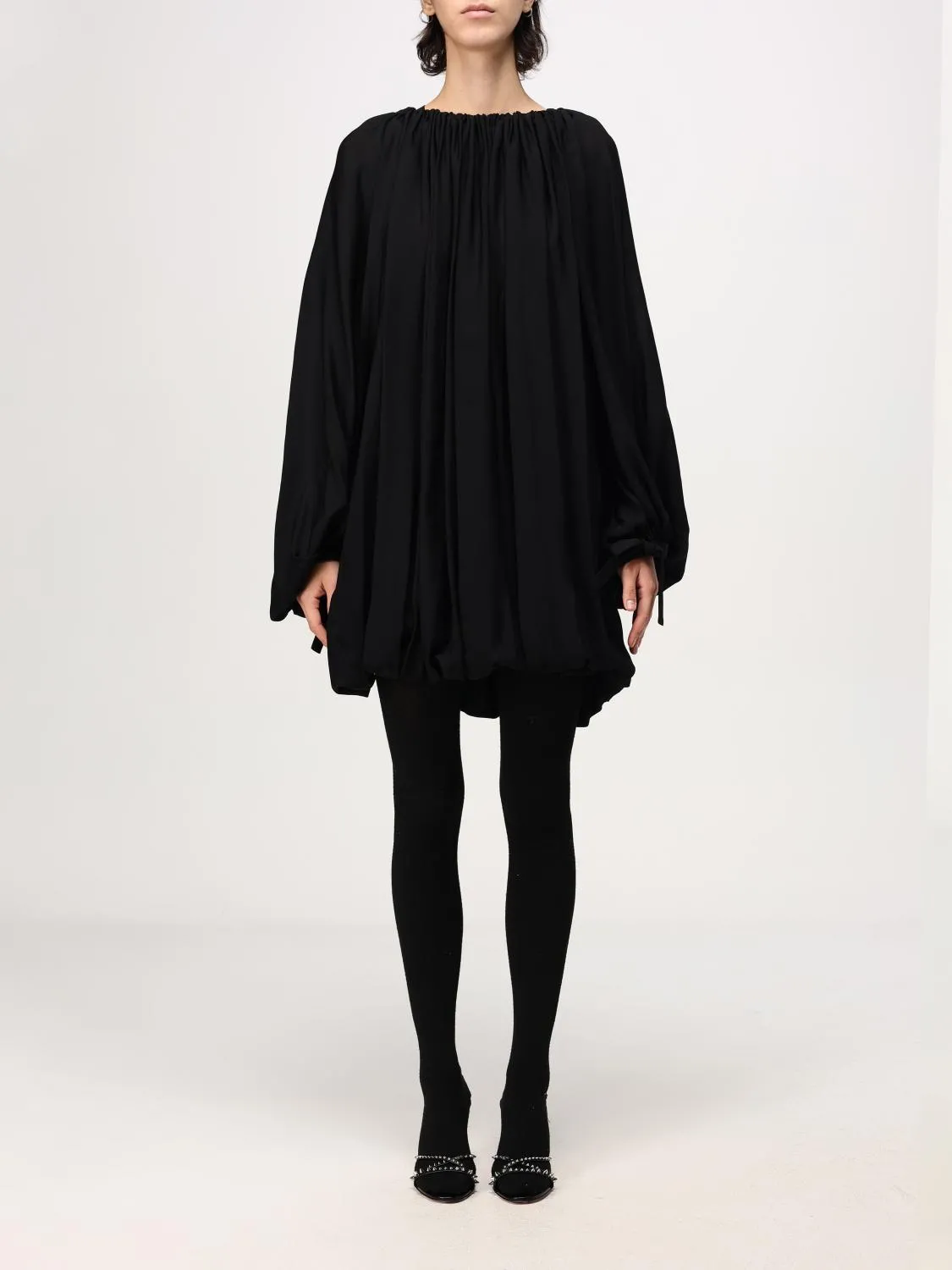 Top Nash Khaite in georgette di seta drappeggiato