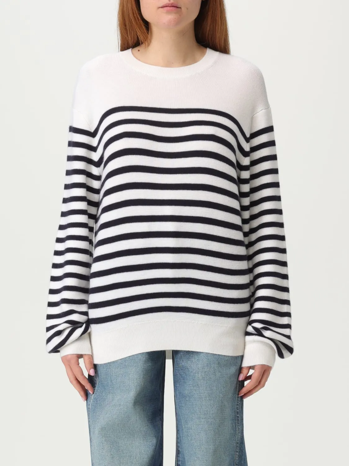 Maglia a girocollo a righe Khaite in cashmere