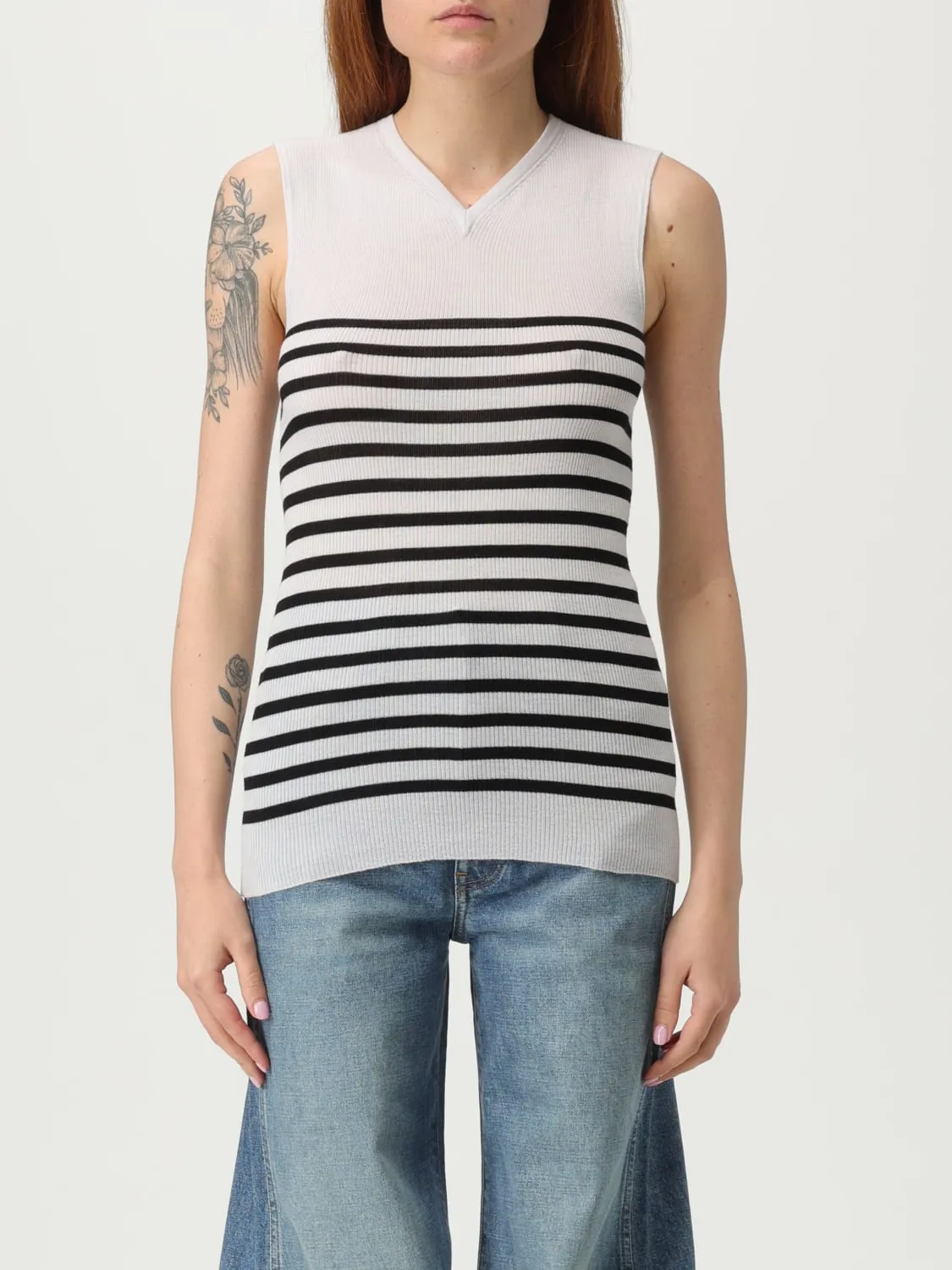 Top in maglia Khaite a righe