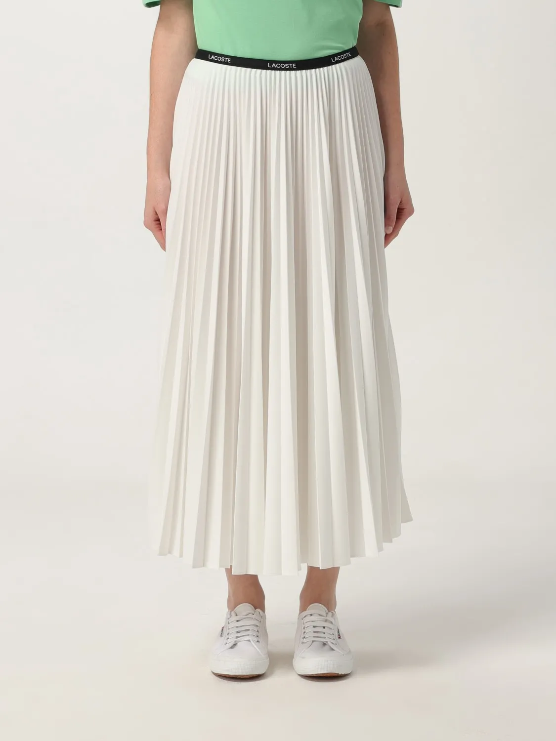 Gonna plissettata Lacoste in crêpe