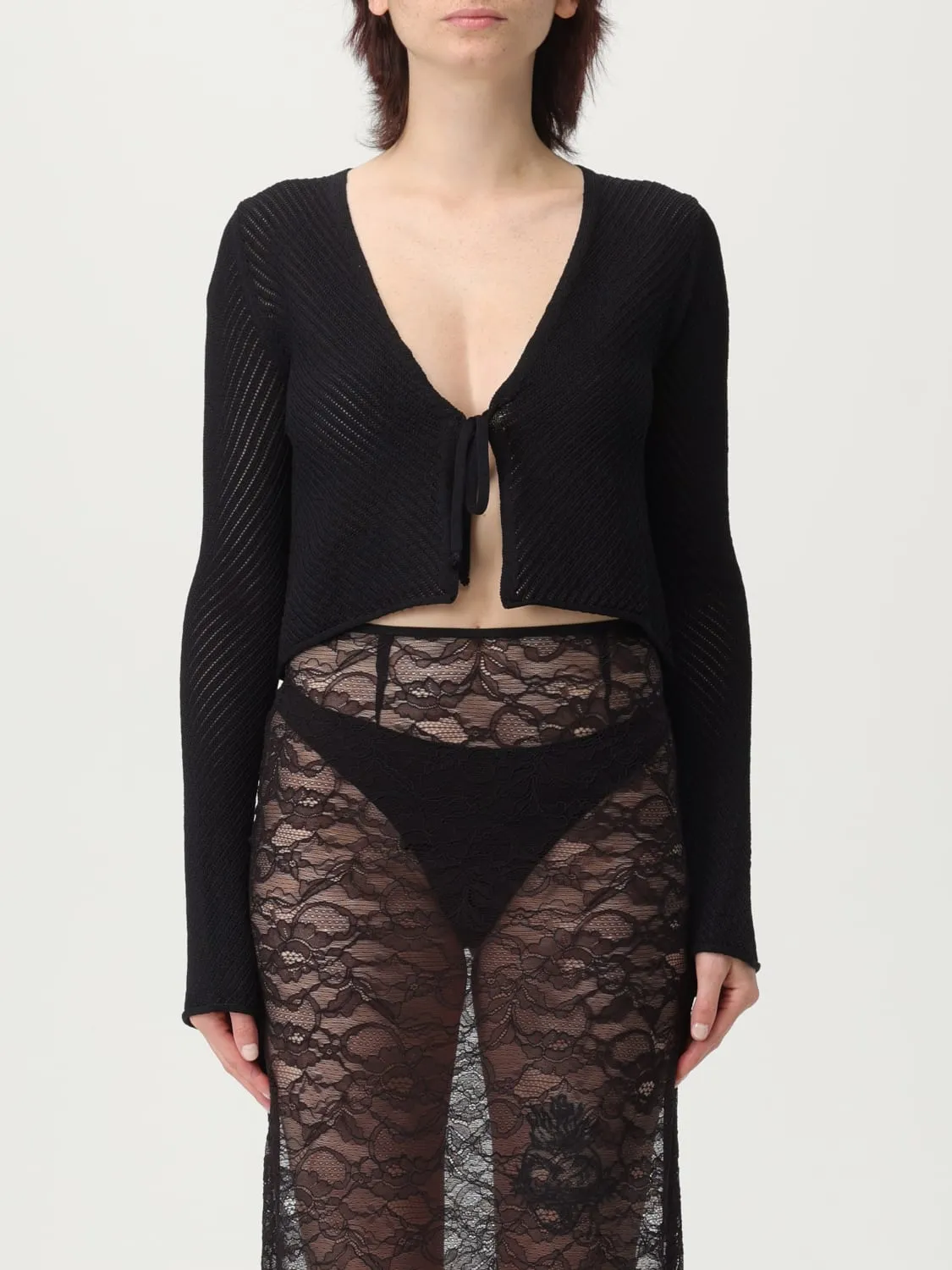 Cardigan crop in maglia Laneus