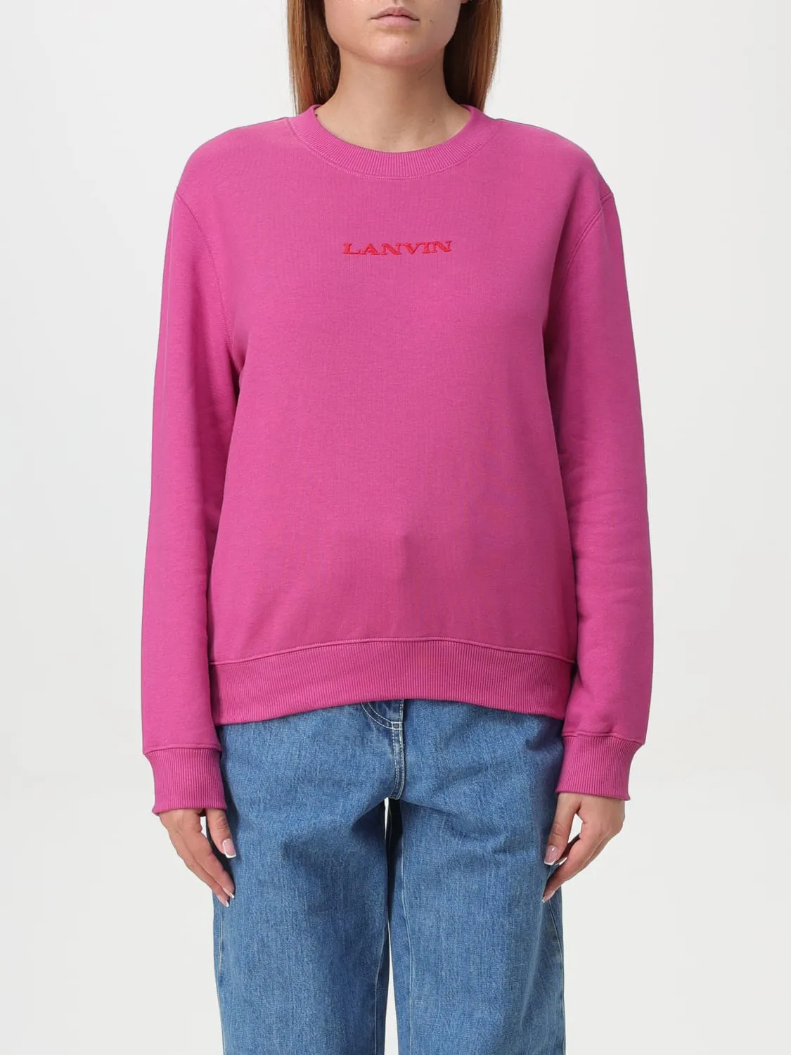 Felpa a girocollo con mini logo Lanvin