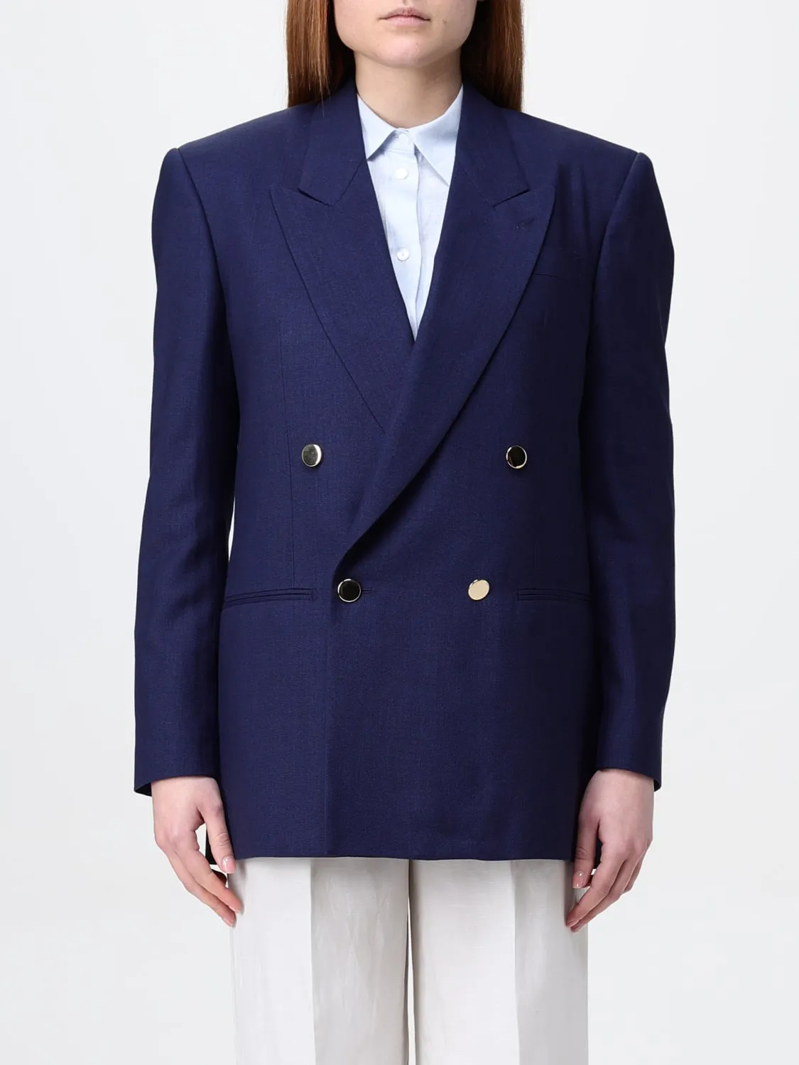 Blazer doppiopetto Lardini in lana e seta