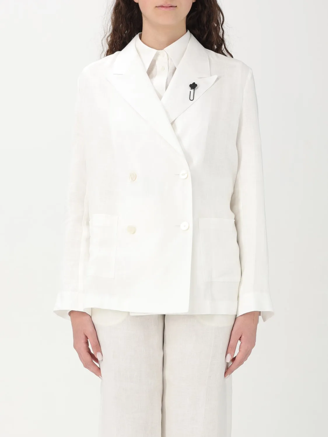 Blazer doppiopetto Lardini in lino