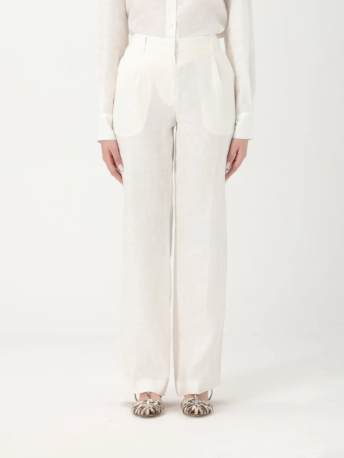 Pantalone classico Lardini in lino