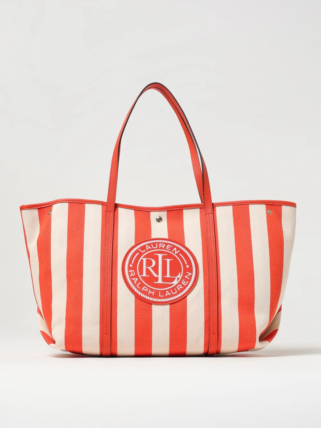 Borsa Lauren Ralph Lauren in canvas di cotone a righe