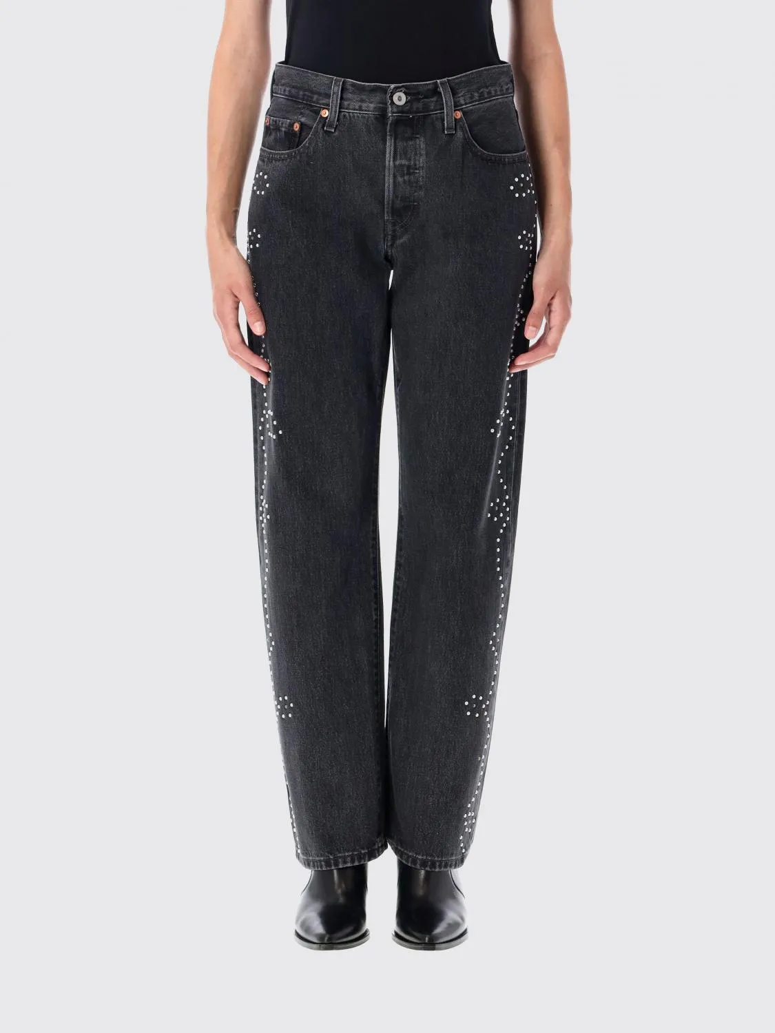 Jeans Levi's in denim di cotone con strass