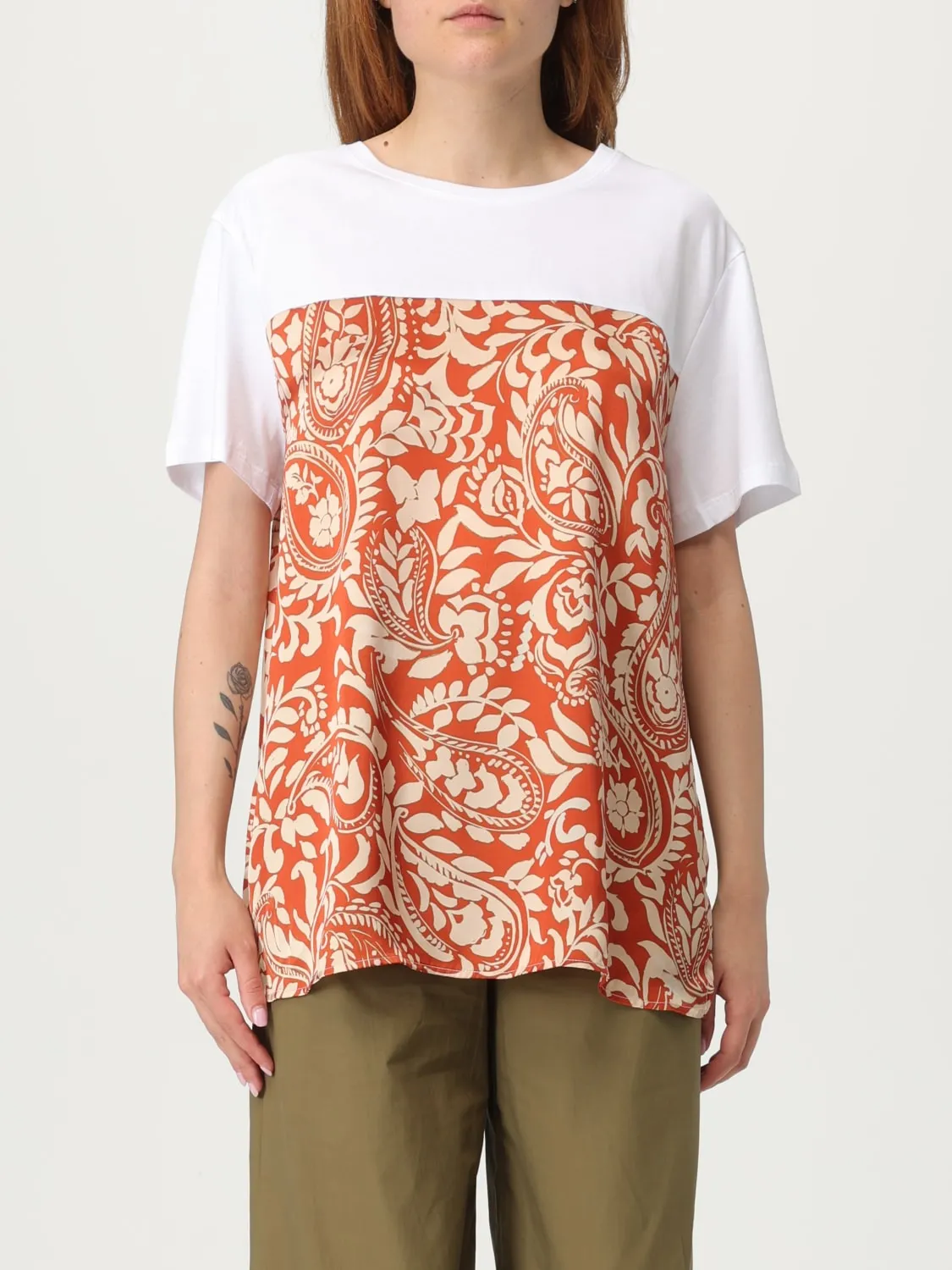 T-shirt in jersey di cotone stampato Liu Jo