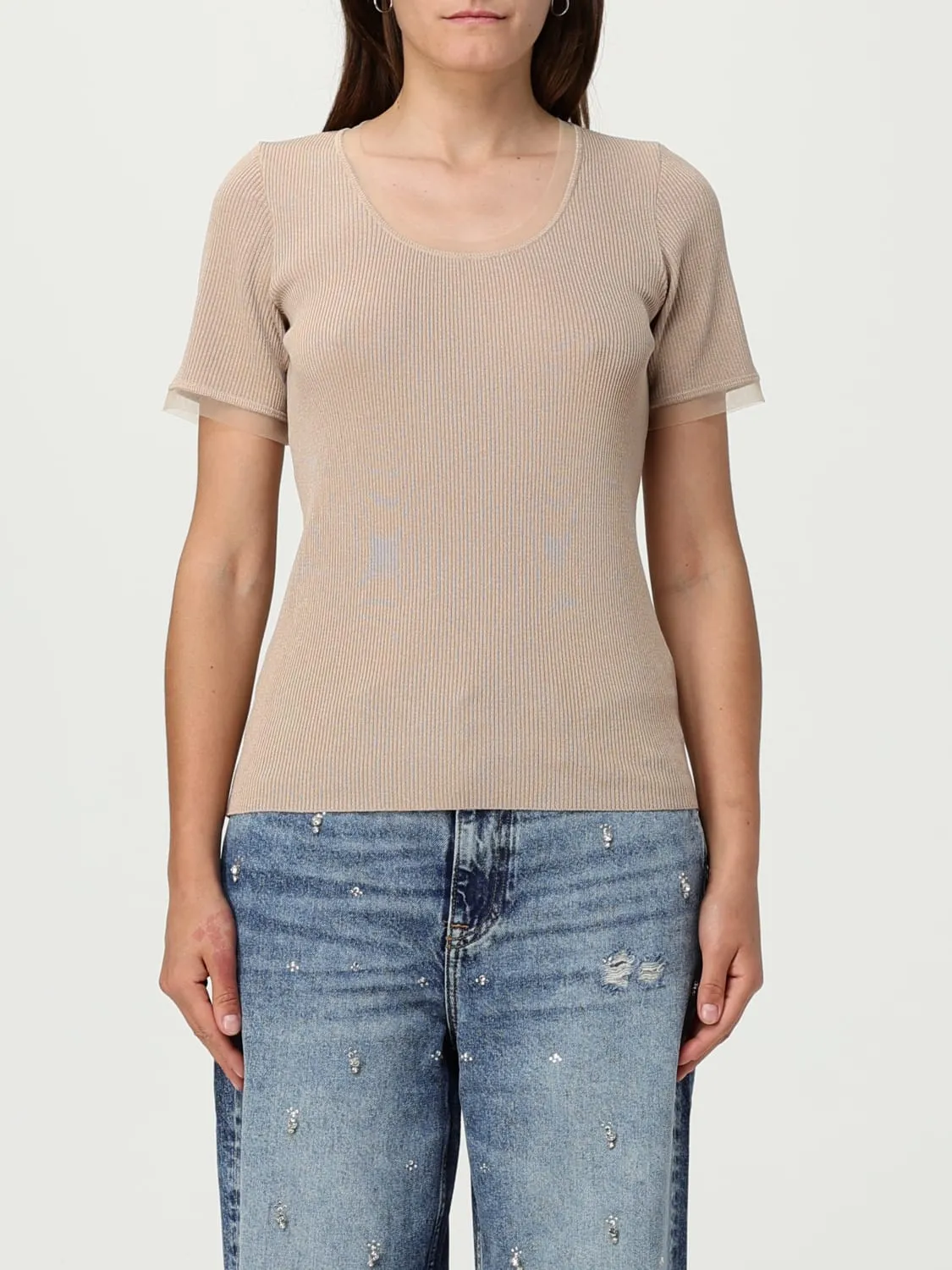 T-shirt basic in tulle Liu Jo