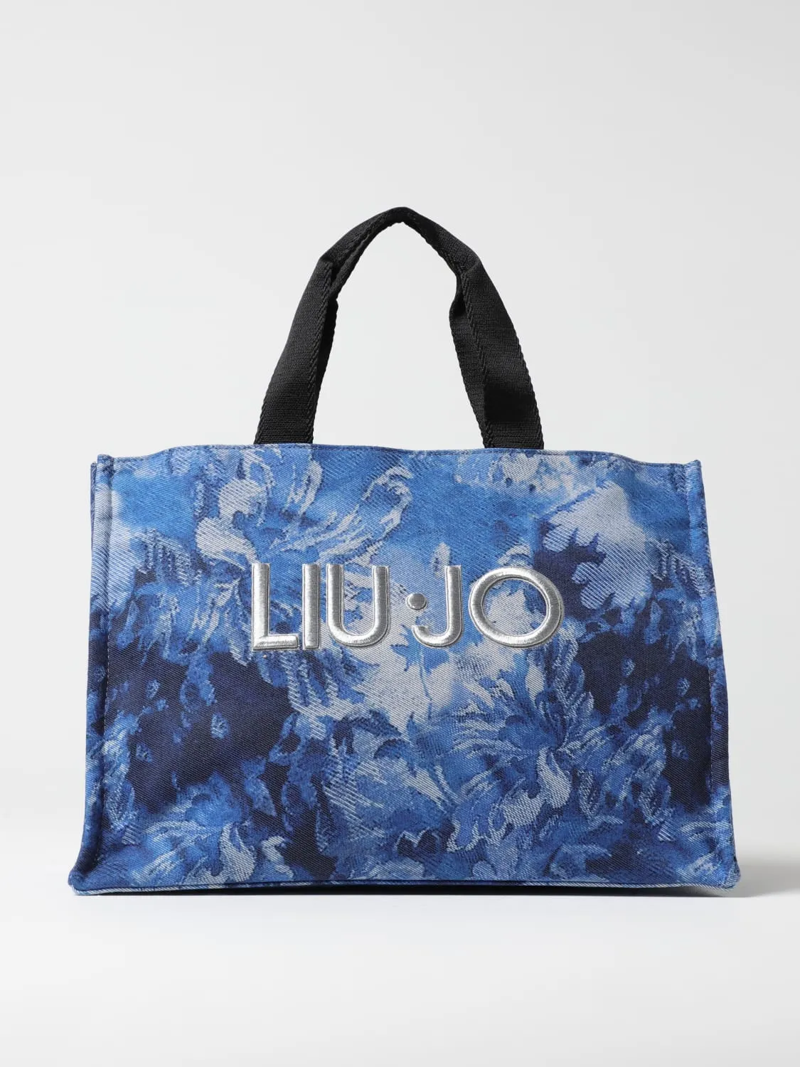 Borsa Tote Liu Jo in denim con motivo floreale jacquard