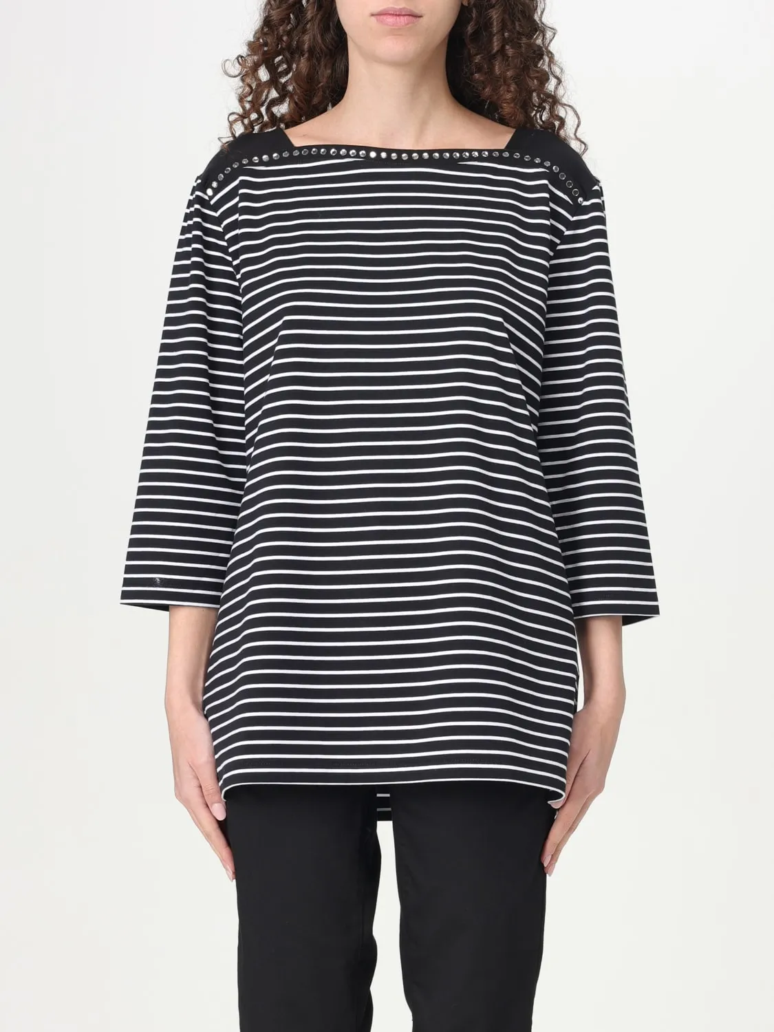 T-shirt a righe Liu Jo con borchie