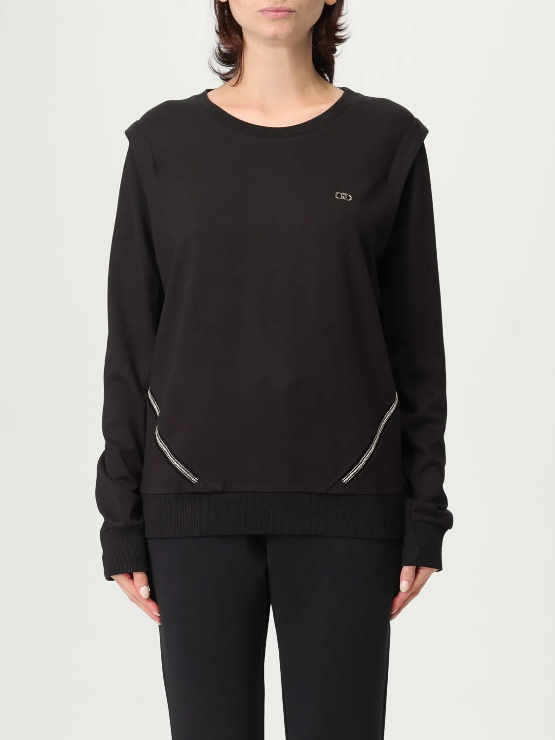 Felpa a girocollo con mini logo Liu Jo