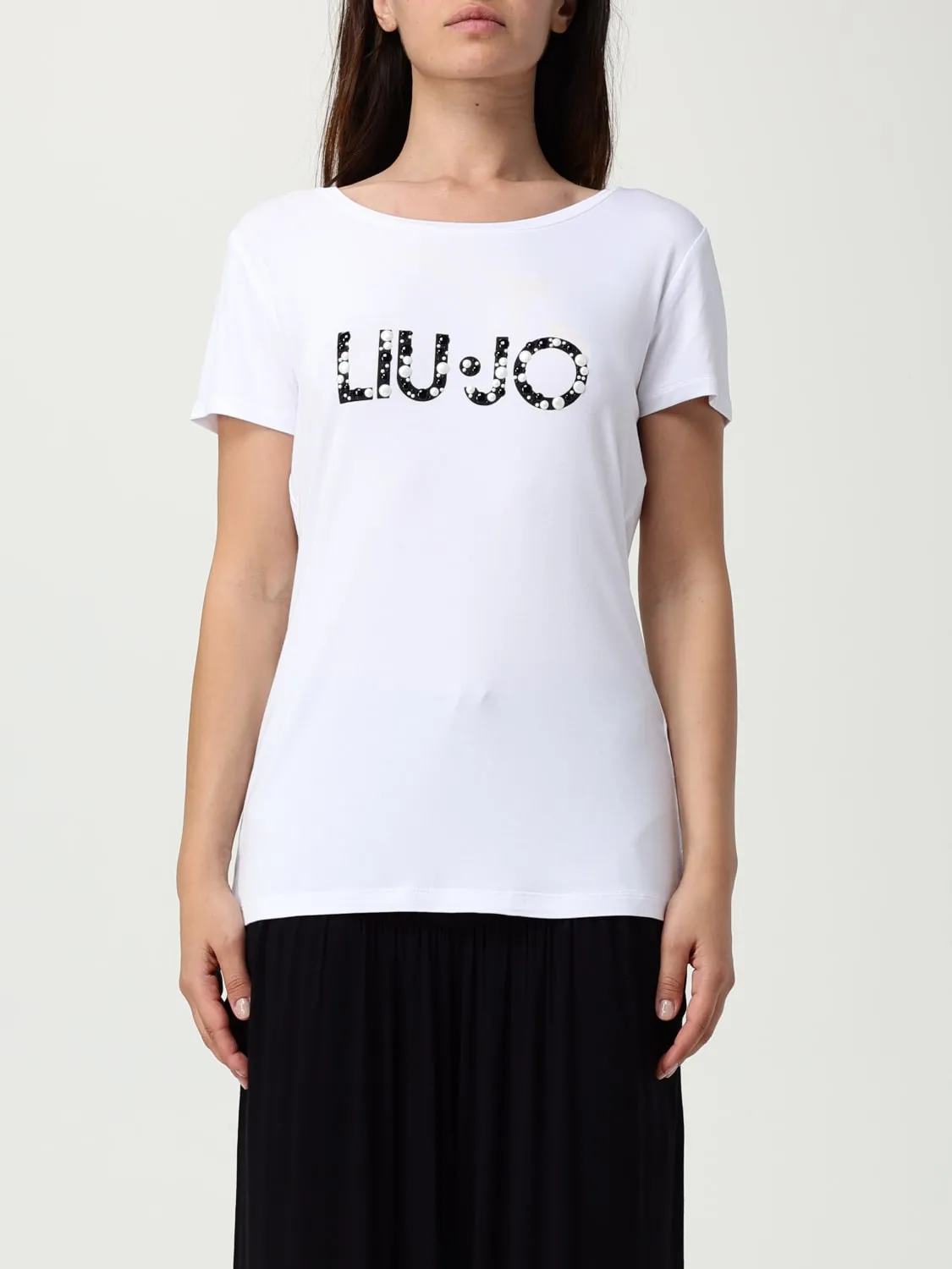 T-shirt con logo Liu Jo in viscosa stretch