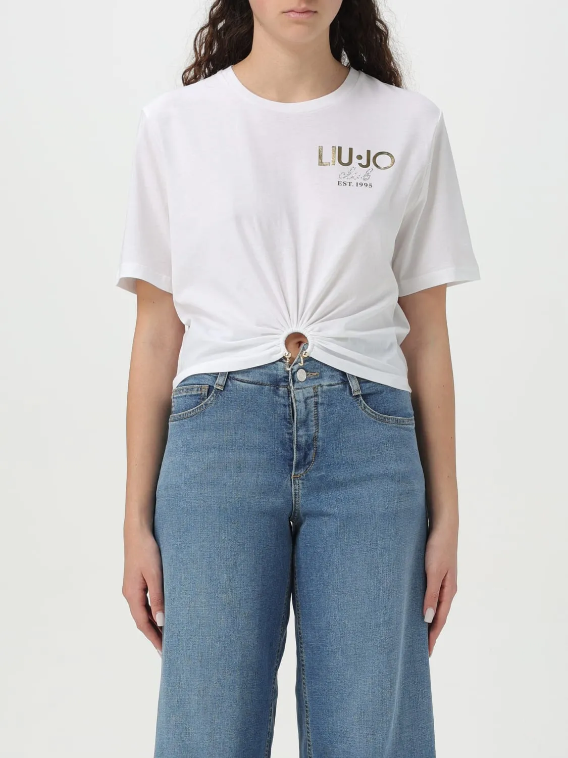 T-shirt crop con logo Liu Jo