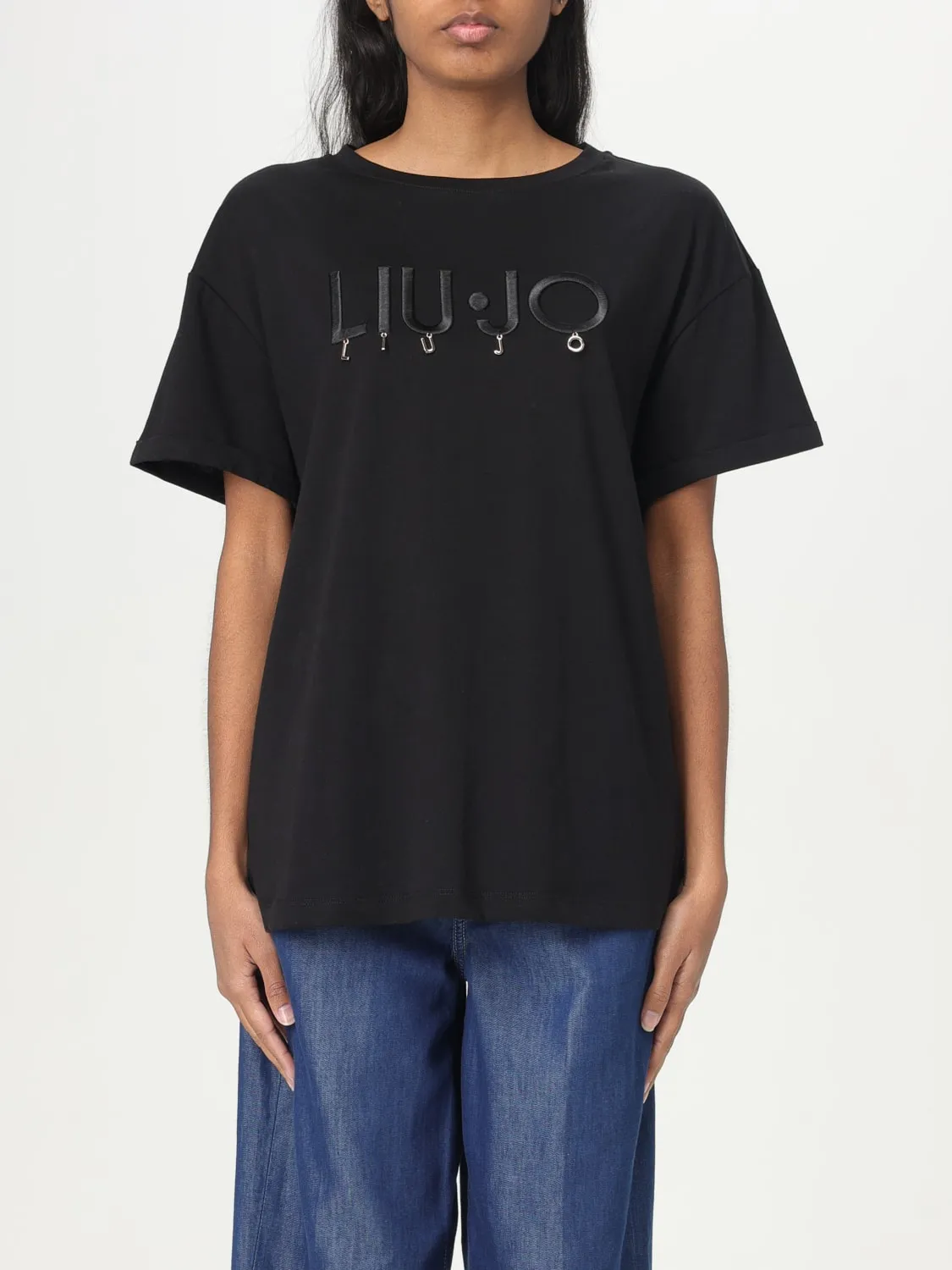 T-shirt con logo Liu Jo in jersey di cotone