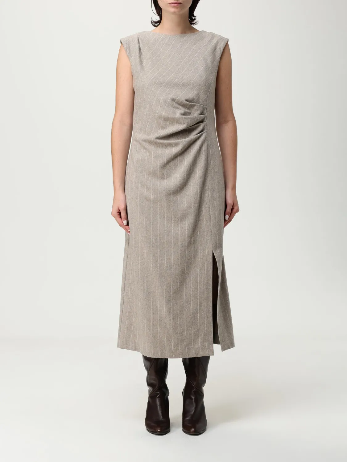 Abito Liviana Conti in misto cashmere con stampa gessata