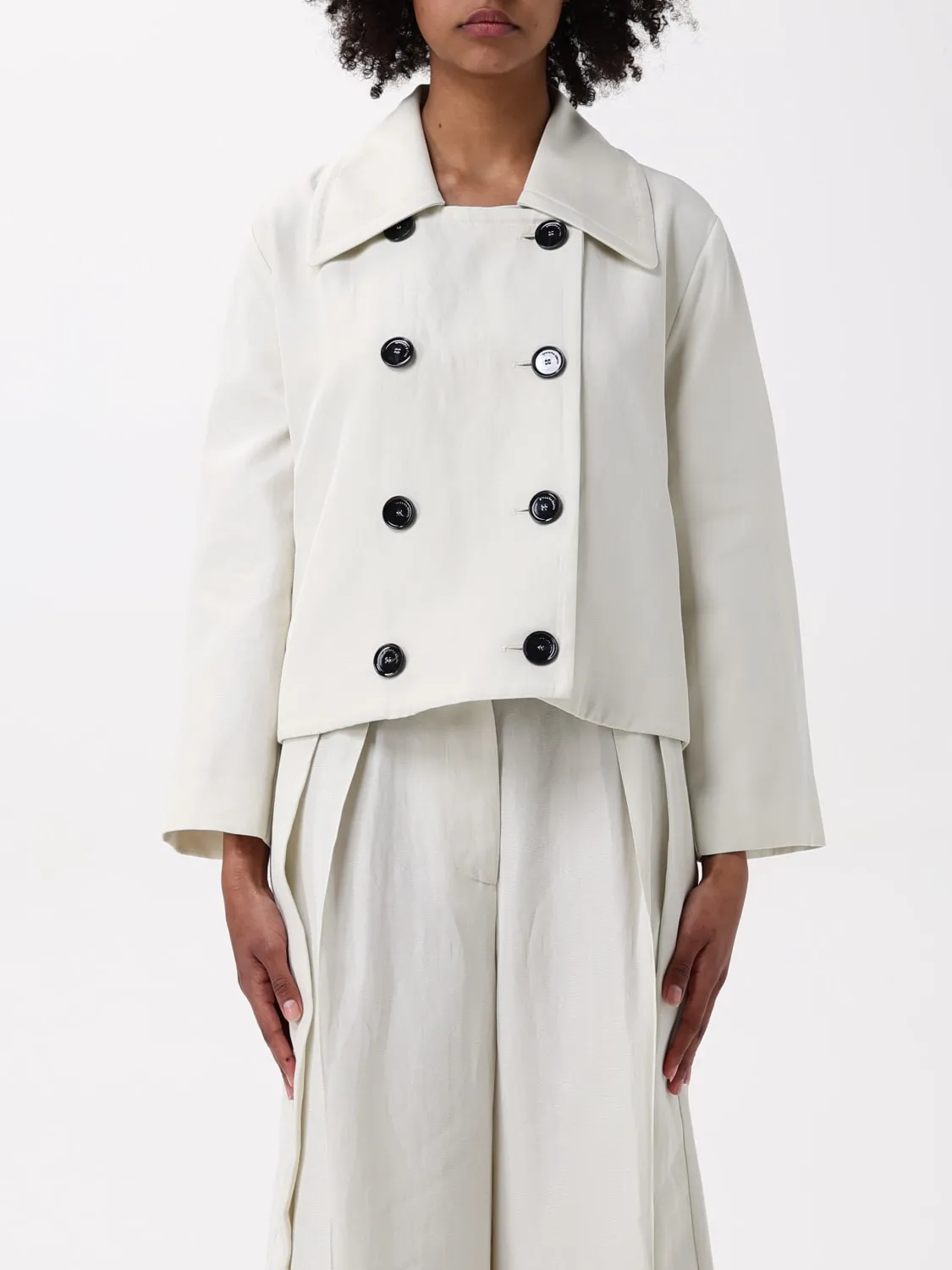 Trench doppiopetto Liviana Conti in lino e viscosa