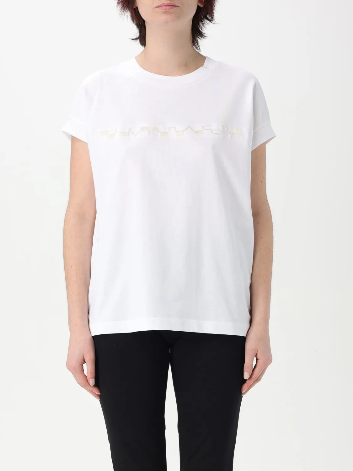 T-shirt in cotone con logo Liviana Conti