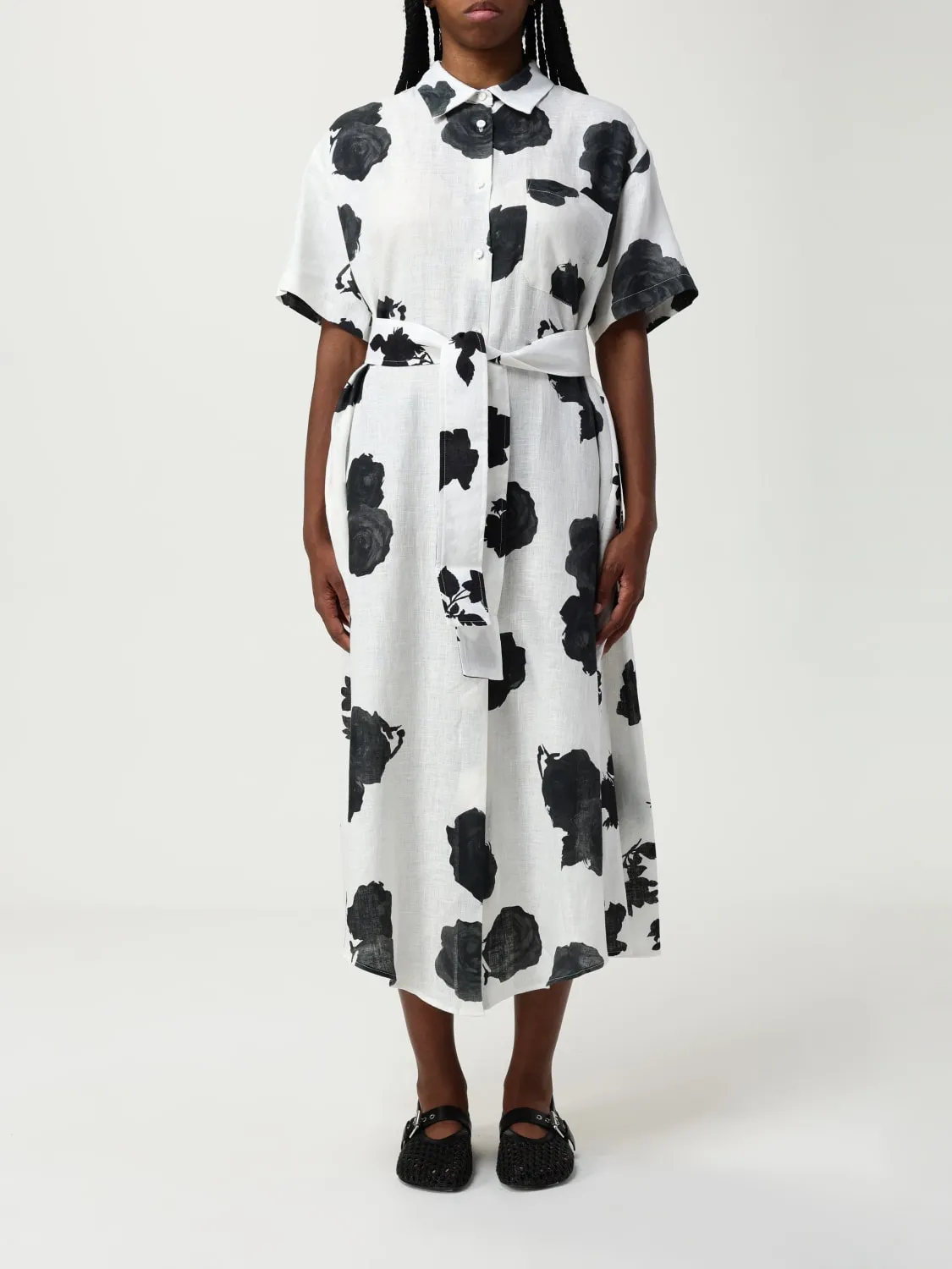 Abito chemisier Liviana Conti in cotone con stampa floreale