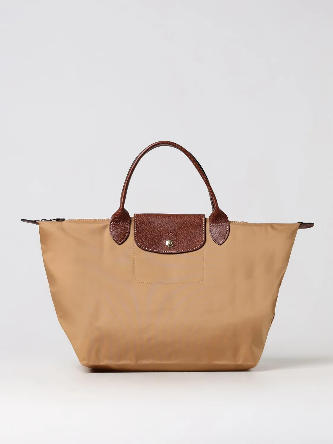 Borsa Le Pliage Original M Longchamp in nylon riciclato e pelle