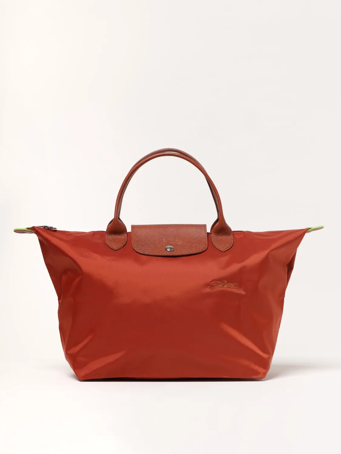 Borsa Le Pliage M Longchamp in nylon e pelle a grana