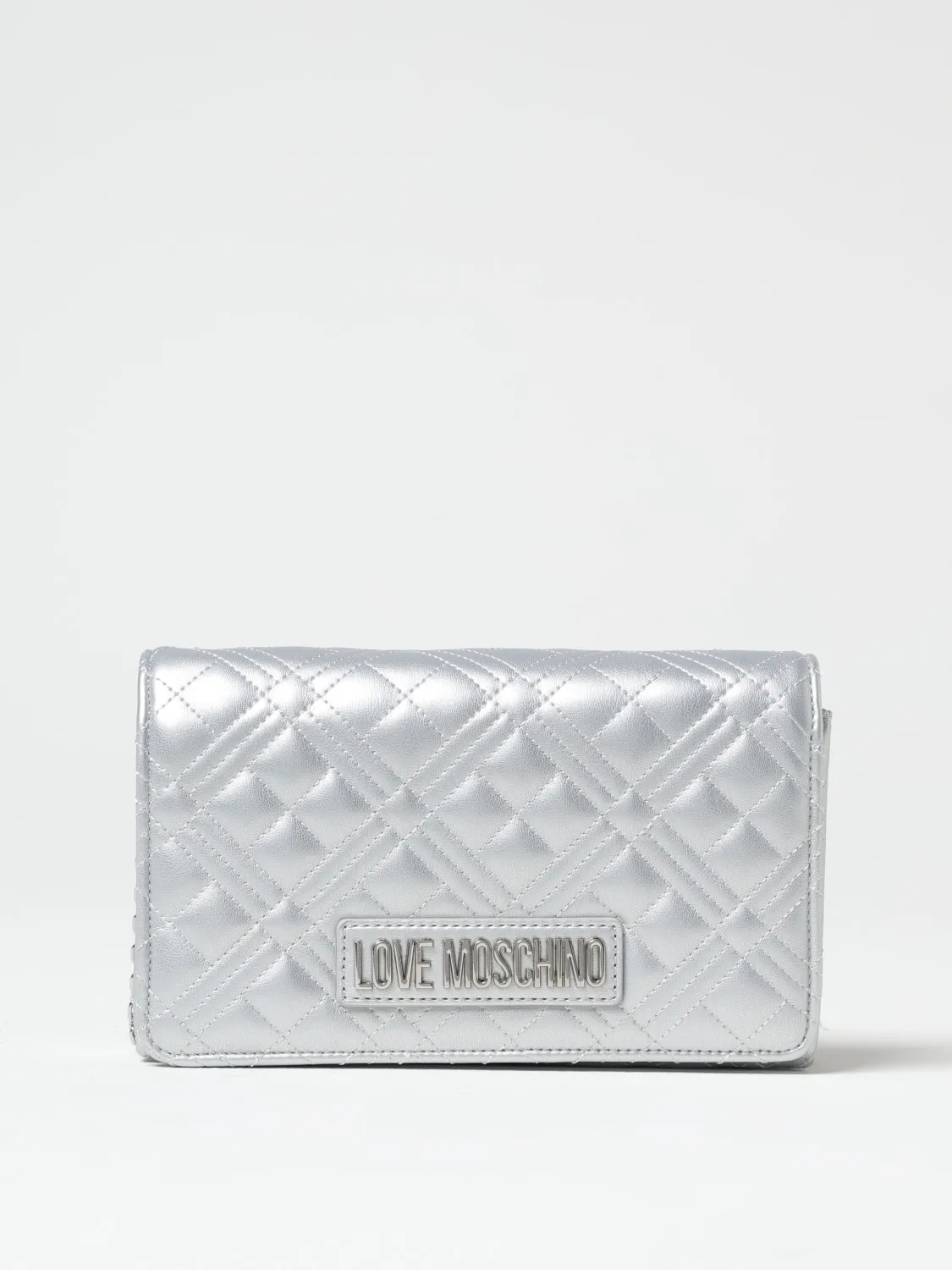 Clutch Love Moschino in pelle sintetica laminata matelassè