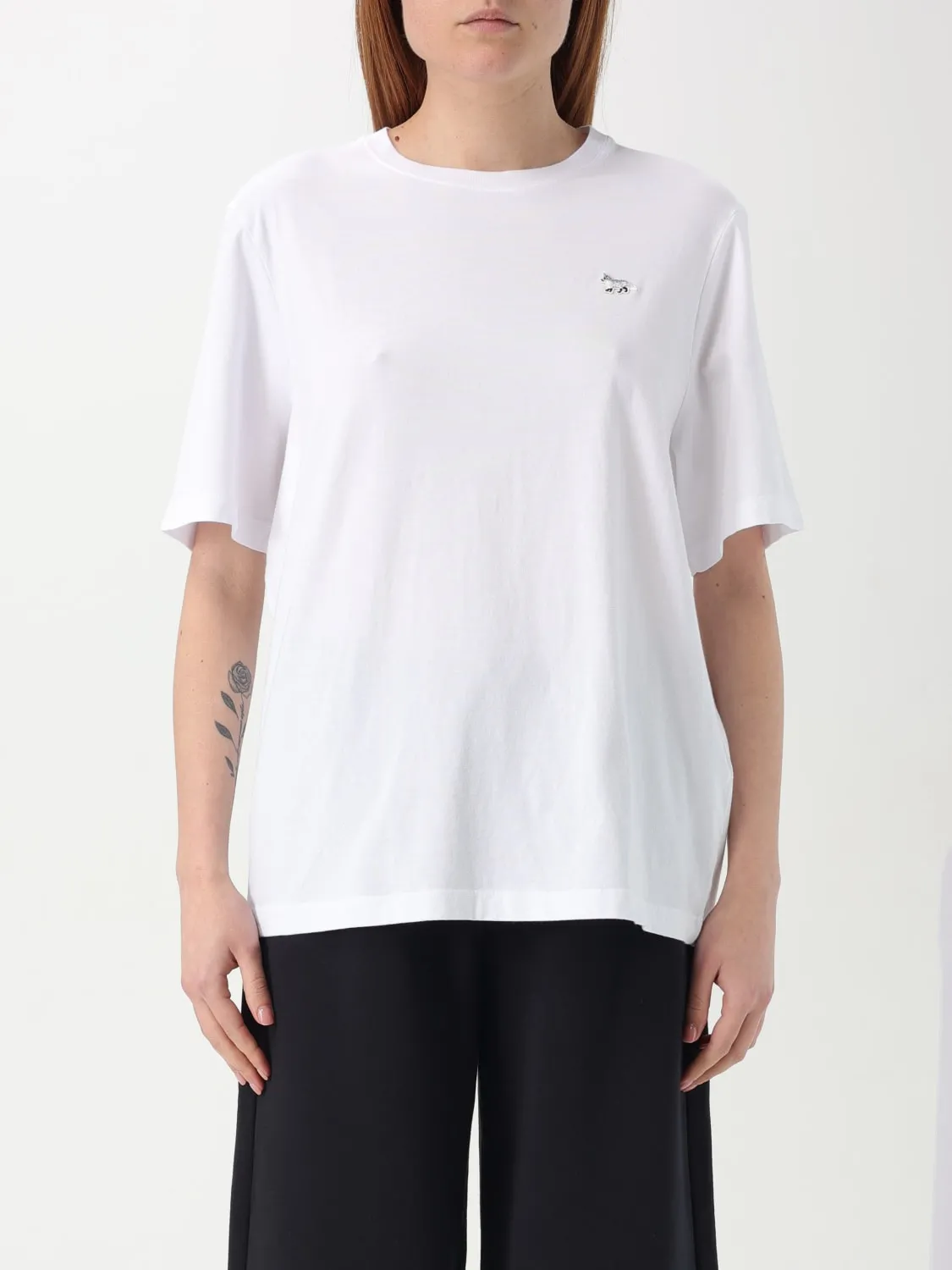 T-shirt in cotone con mini logo Maison Kitsuné