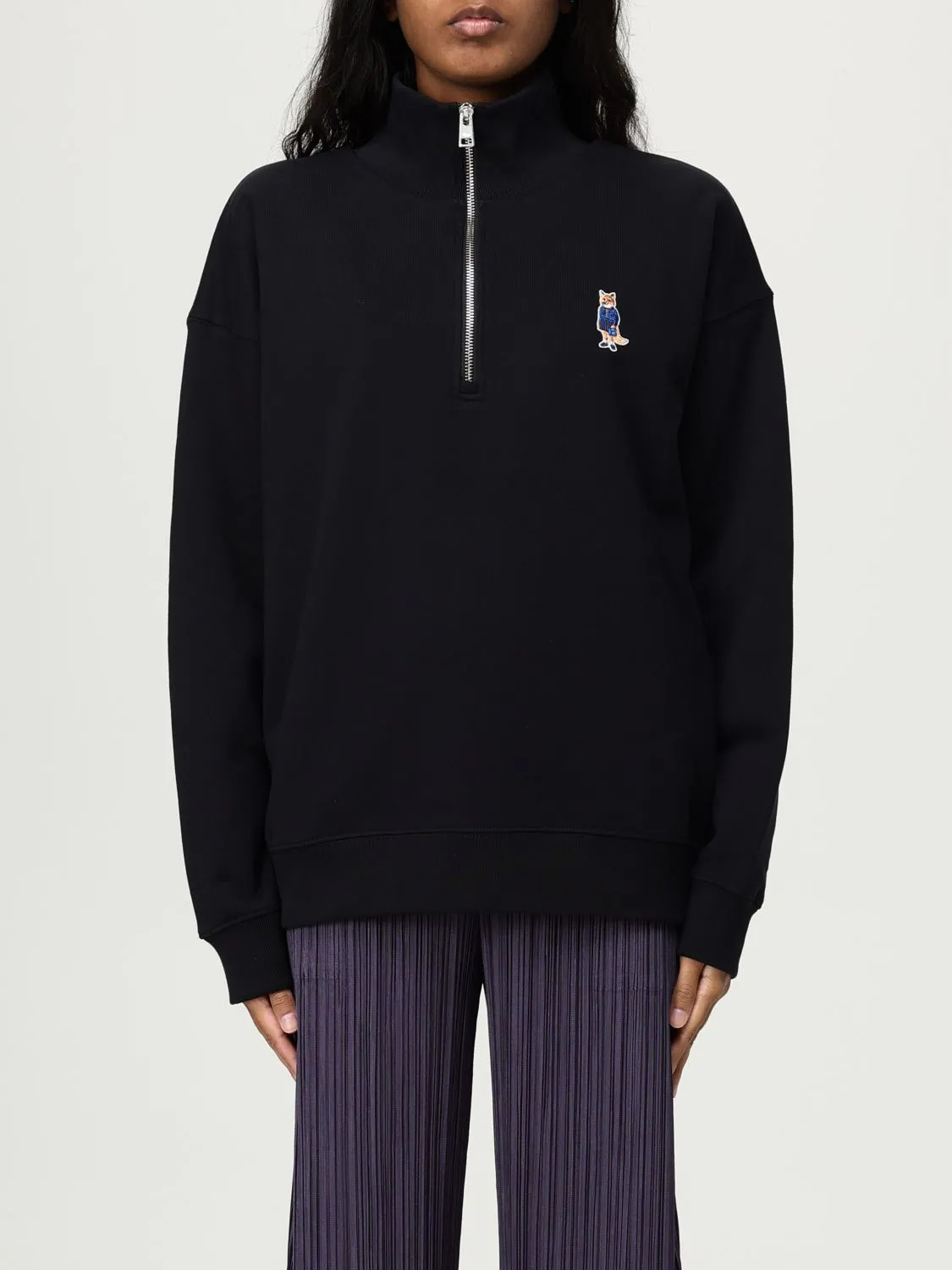 Felpa a collo alto con logo Maison Kitsuné