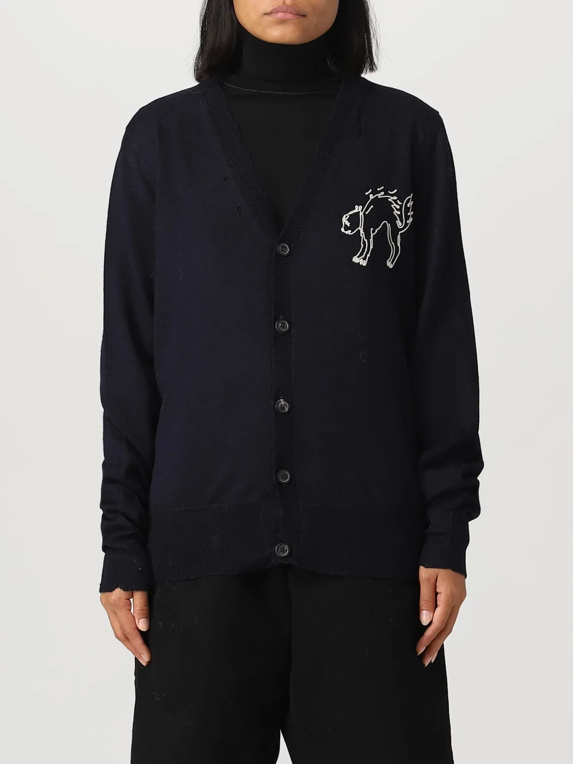 Cardigan Maison Margiela in maglia con ricamo