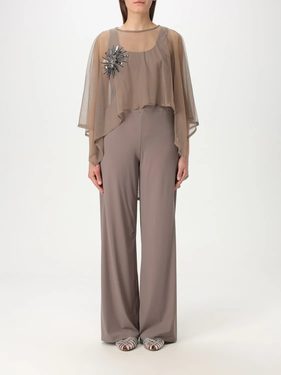 Mantella in tulle Maliparmi con applicazioni gioiello