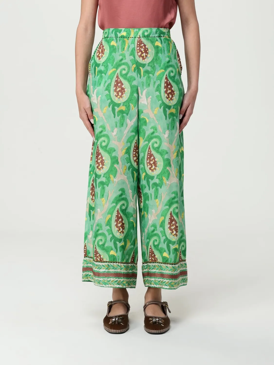 Pantalone Maliparmi in viscosa con stampa etnica