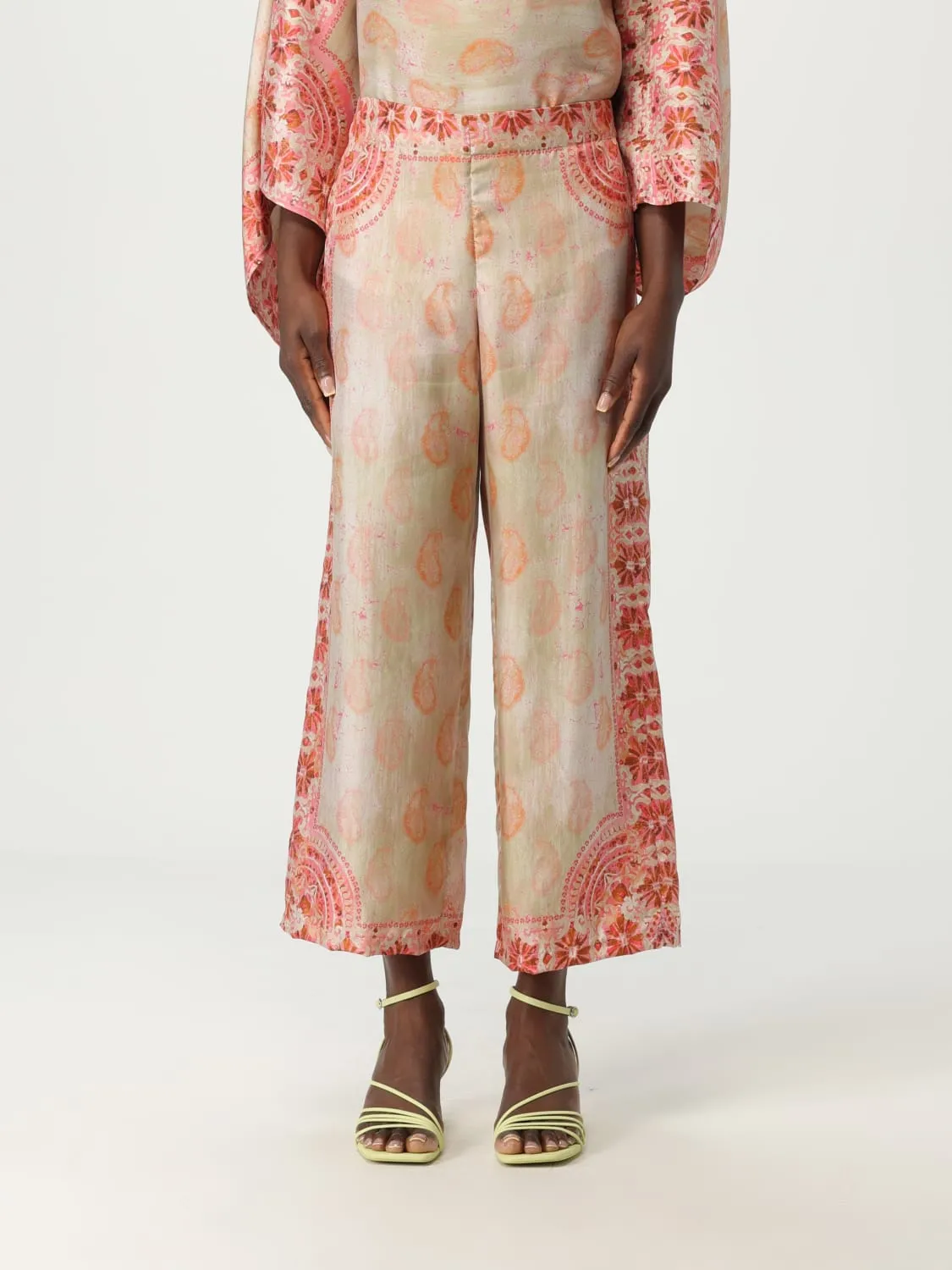 Pantalone cropped Maliparmi in twill di seta