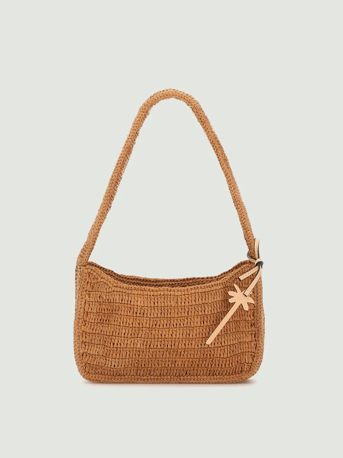 Borsa a spalla in rafia Manebi
