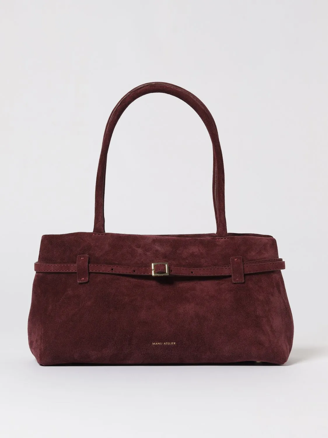 Borsa a spalla Le Cambon East West Merlot Suede Manu Atelier