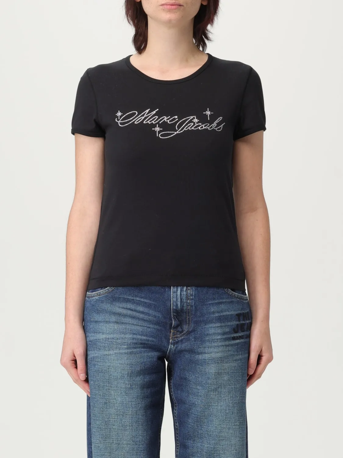 T-shirt Marc Jacobs n cotone con logo di strass