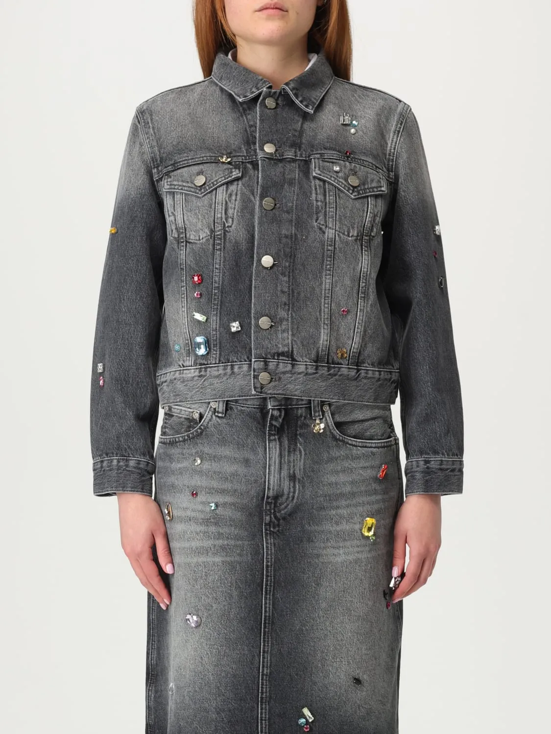 Giacca di jeans con cristalli colorati Marc Jacobs