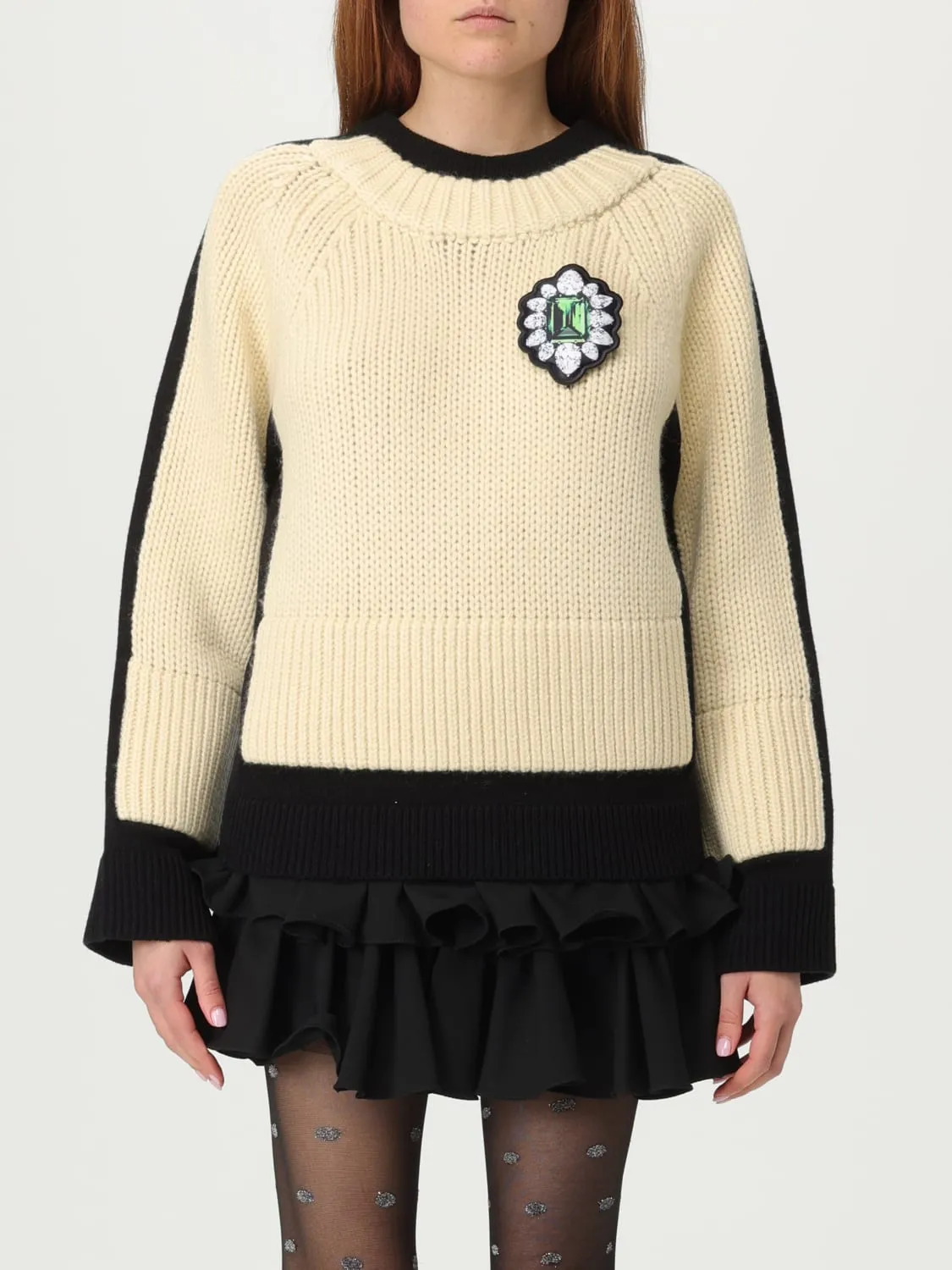 Maglia a girocollo con stemma gioiello Marc Jacobs