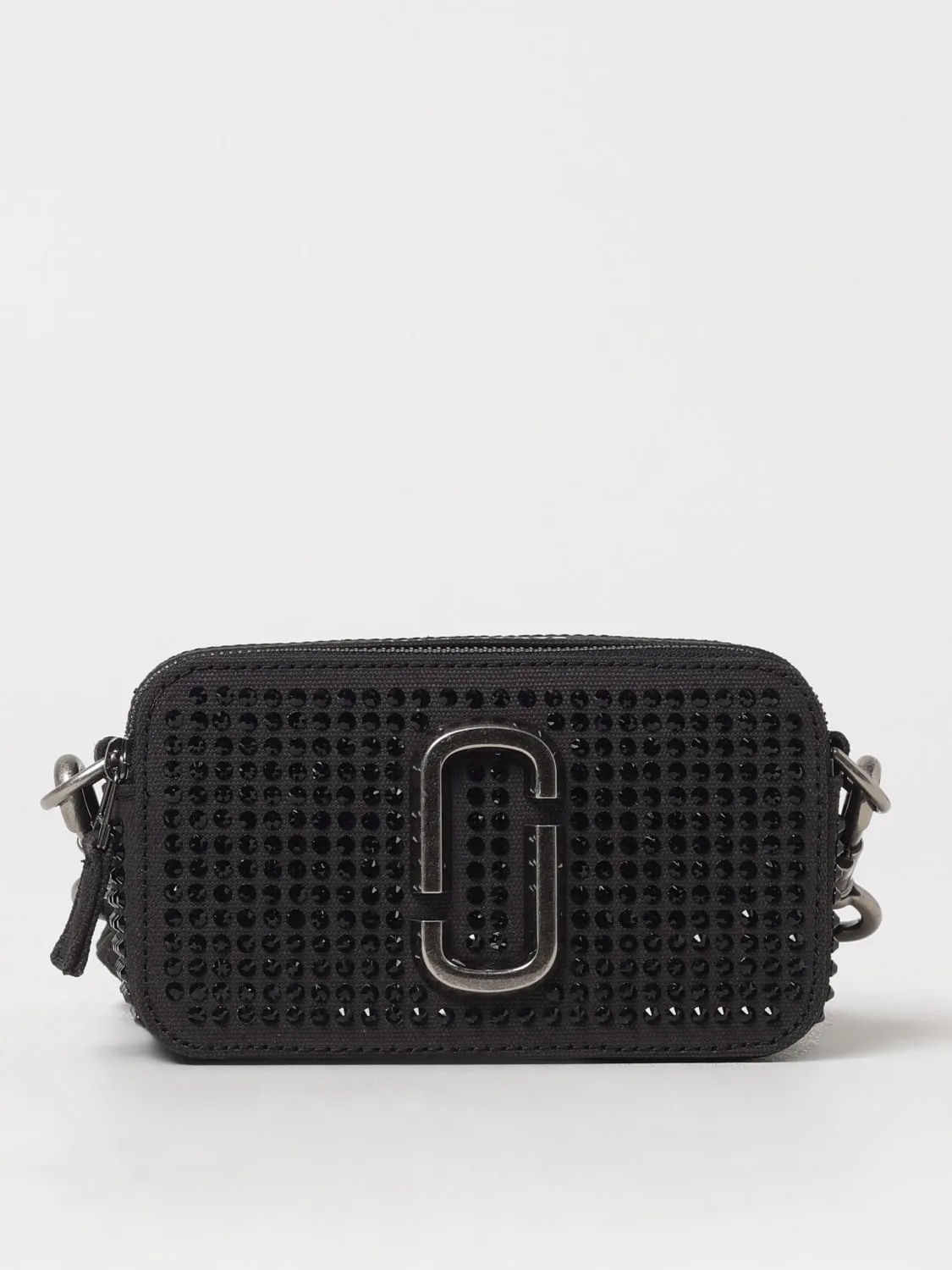 Borsa The Snapshot Marc Jacobs in canvas con strass all over