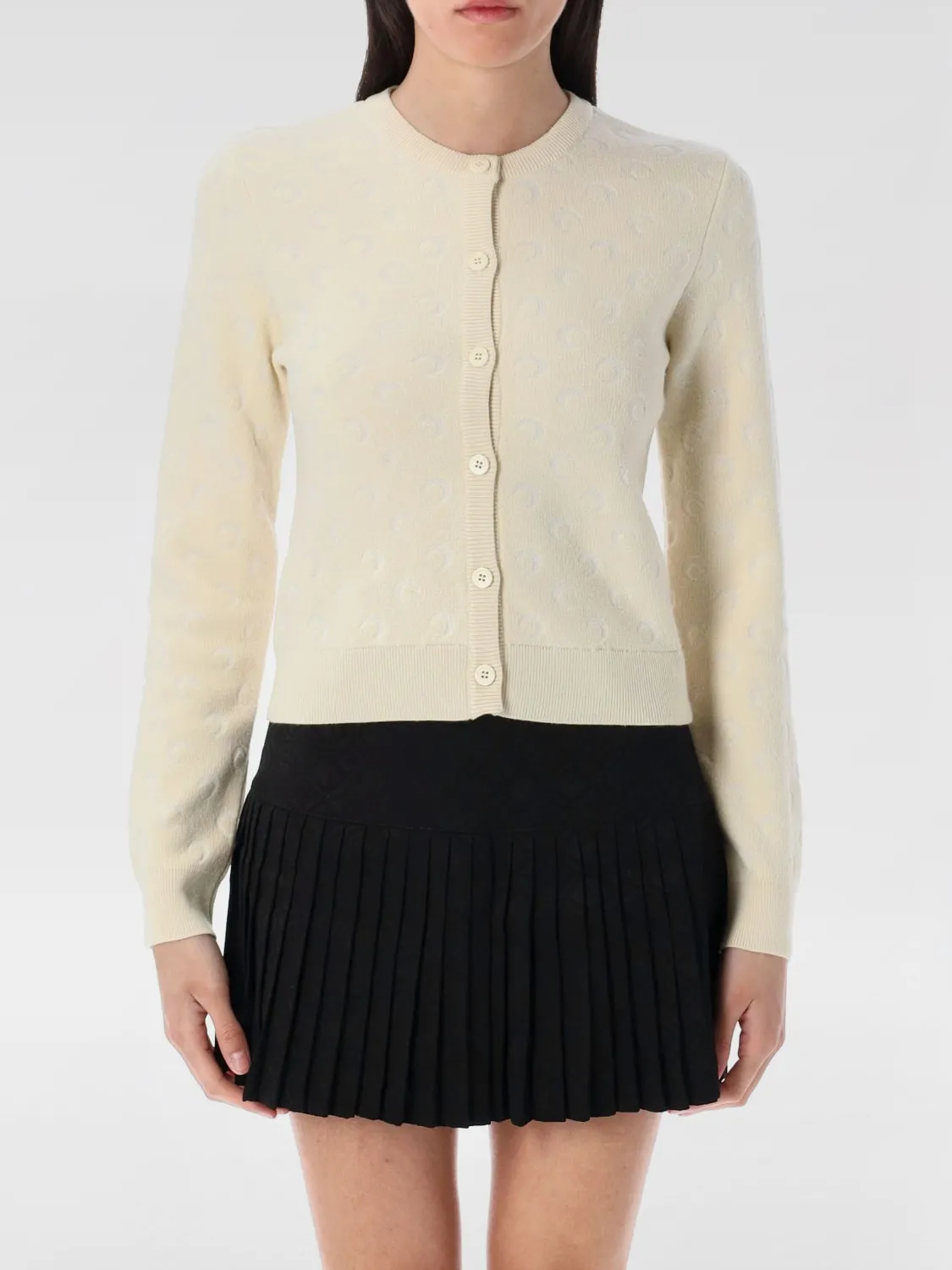 Cardigan a girocollo con logo Marine Serre