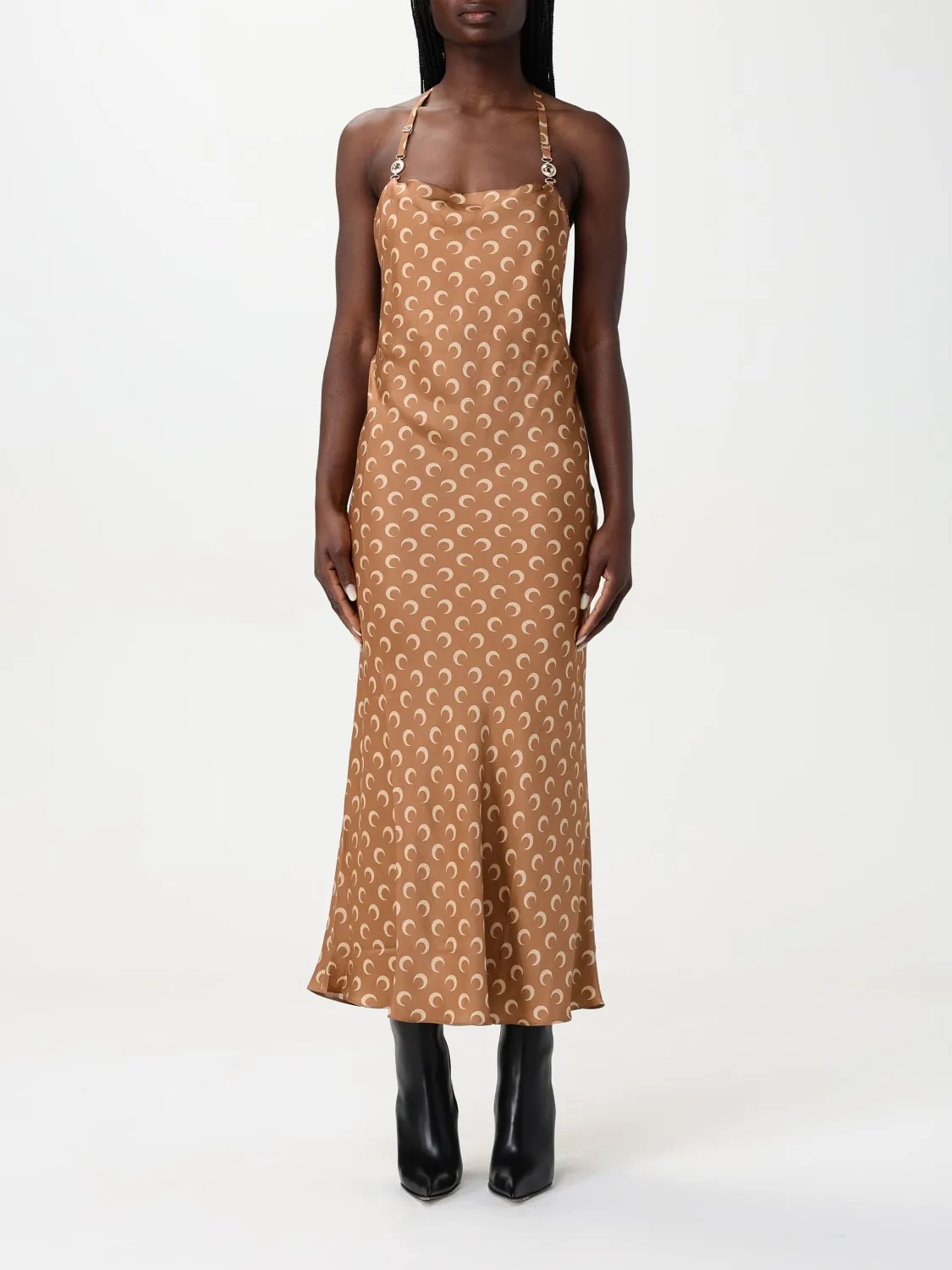 Abito Marine Serre in viscosa con stampa monogram