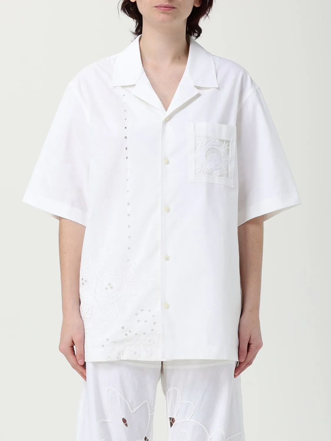 Camicia Marine Serre in cotone e Sangallo