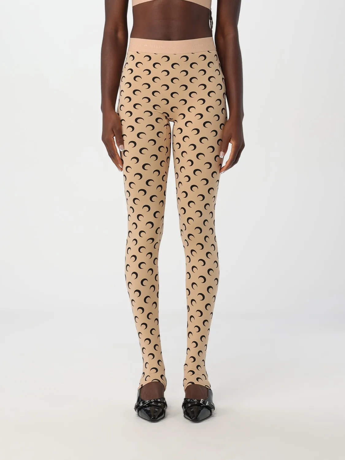 Leggins Crescent Moon Marine Serre in lycra con logo all over