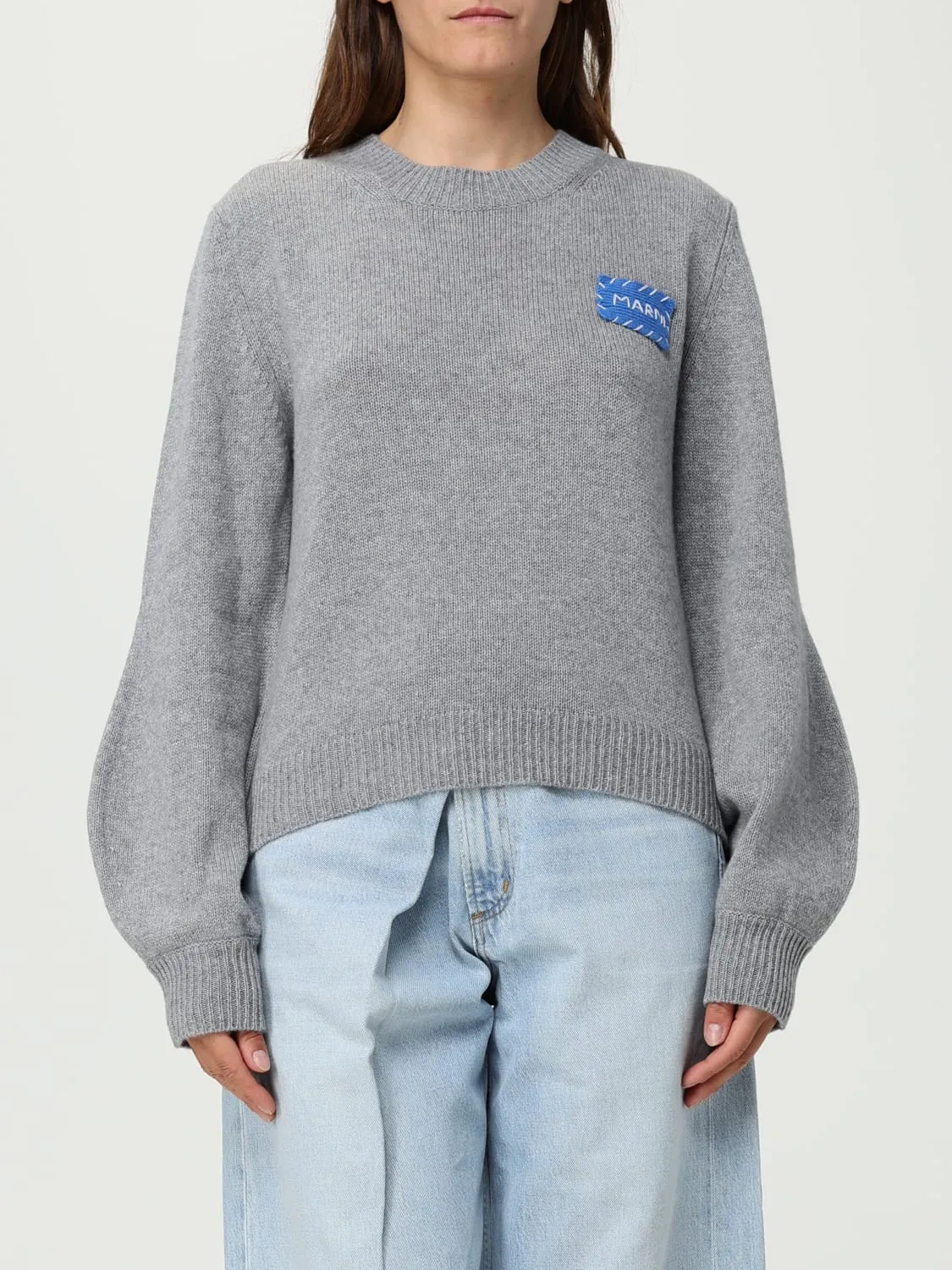 Maglia a girocollo in cashmere con logo Marni