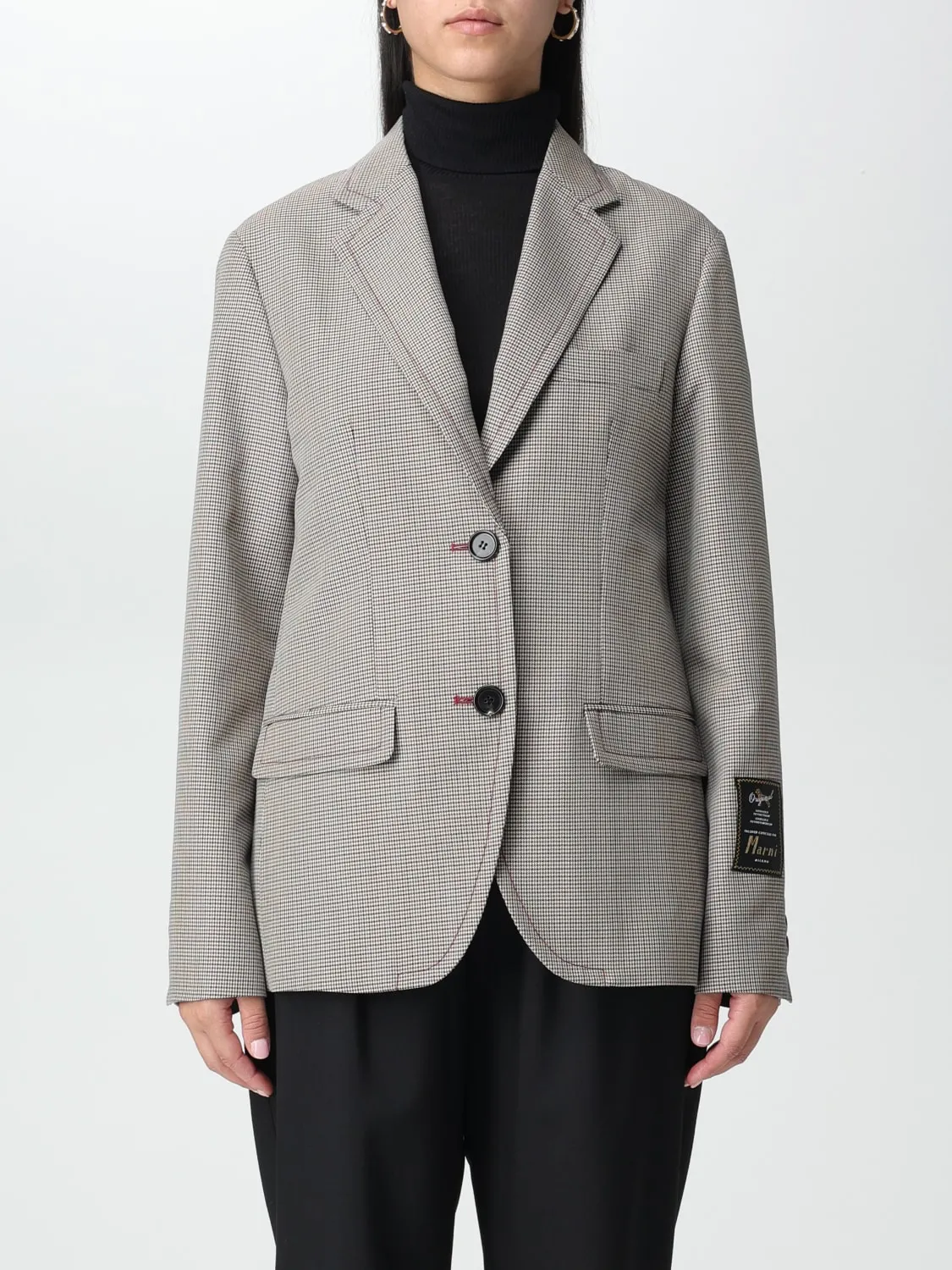 Blazer Marni in lana pied de poule