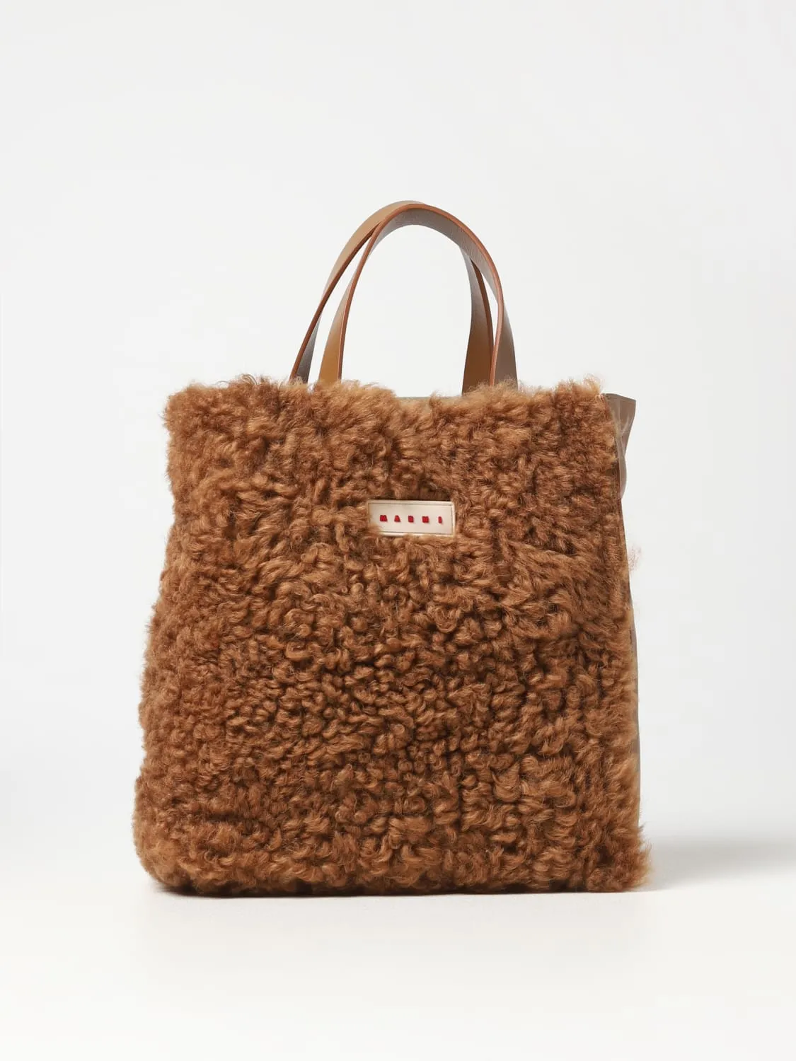 Borsa Museo Marni in pelle e shearling